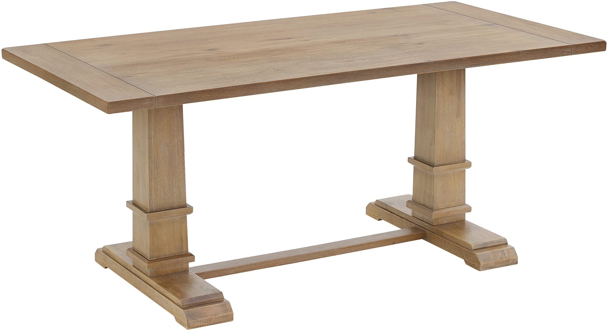 Modern Farmhouse Dining Table Set for 8 - 9-Piece Rustic Brown/Creme Dining Room Furniture with 6 Ladderback & 2 Upholstered Chairs | Perfect for Family Gatherings, Dinner Parties & Farmhouse-Style Home Decor