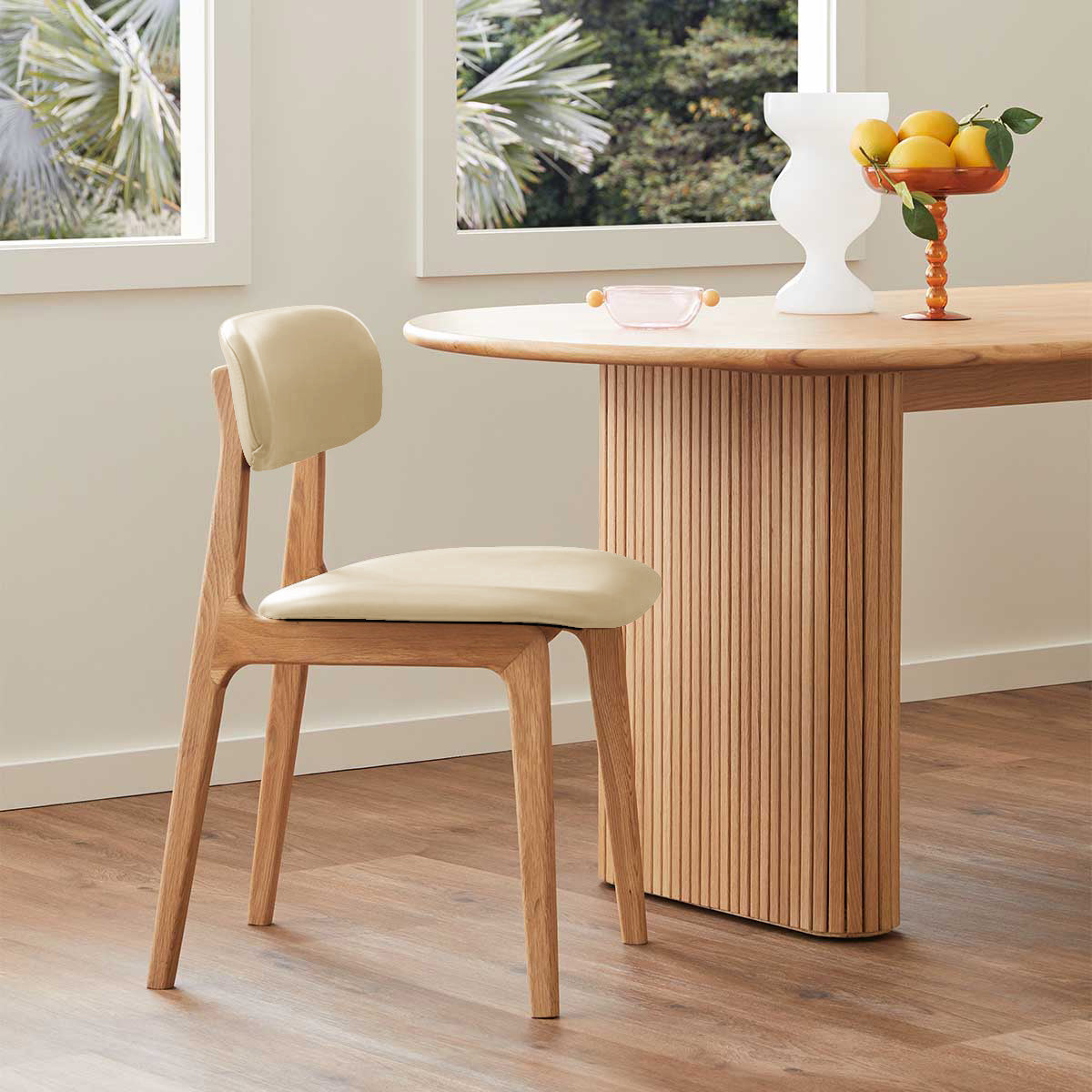 Premium Alaska Leather Dining Chair - Genuine Leather Upholstered, Ergonomic Design for Comfortable Dining - Perfect for Home, Restaurant, and Office Use