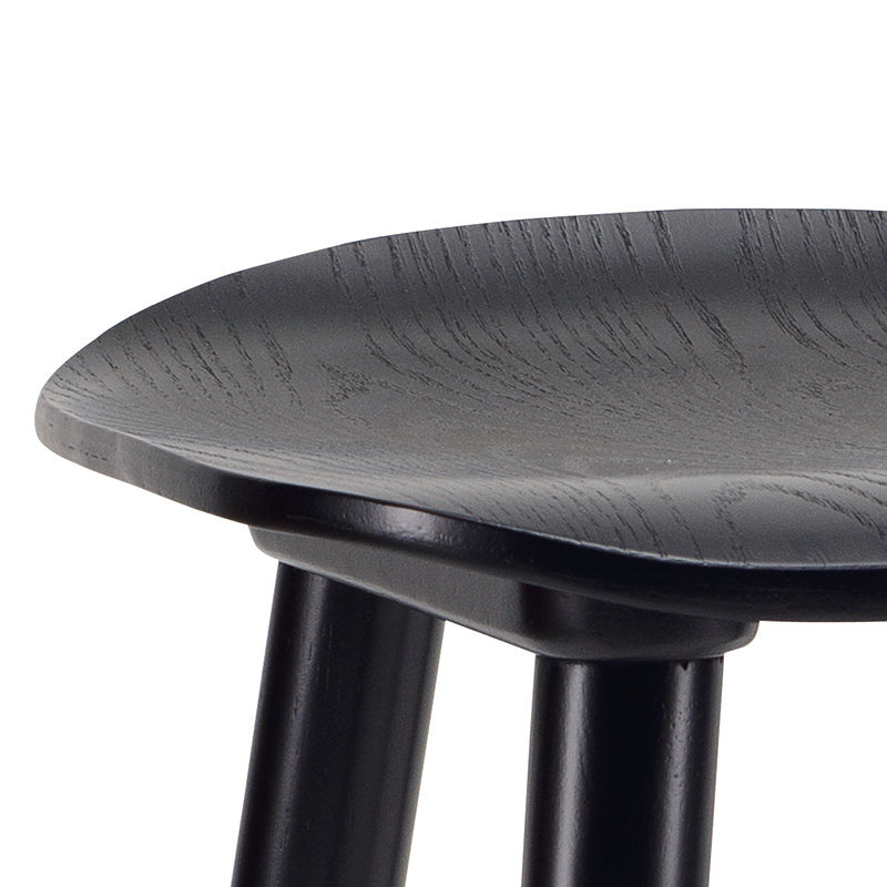 Modern Hetty Counter Stool - Black Ash Veneer Finish - Perfect for Kitchen Islands, Breakfast Bars & Small Spaces
