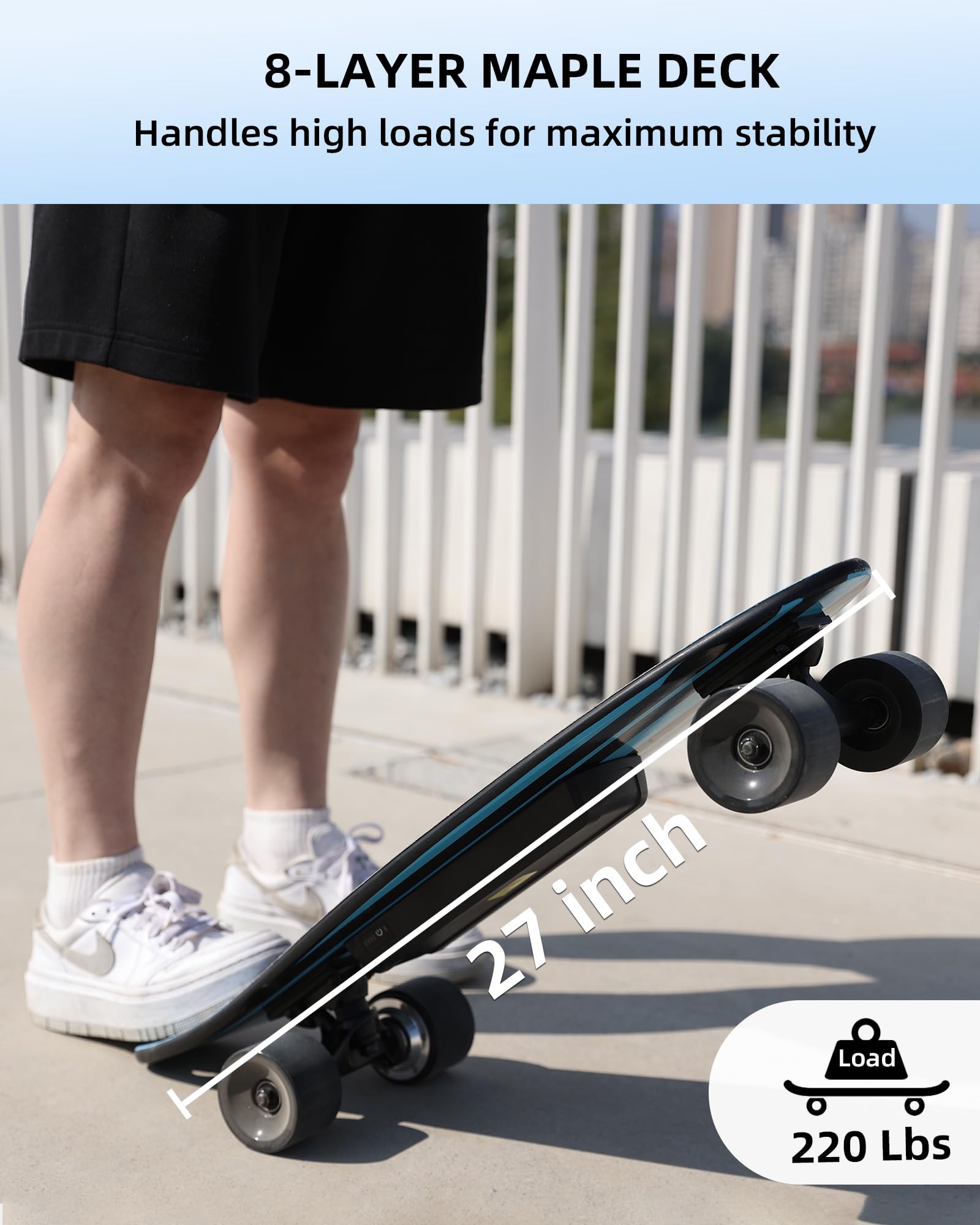 350W Electric Skateboard with Remote Control - 27