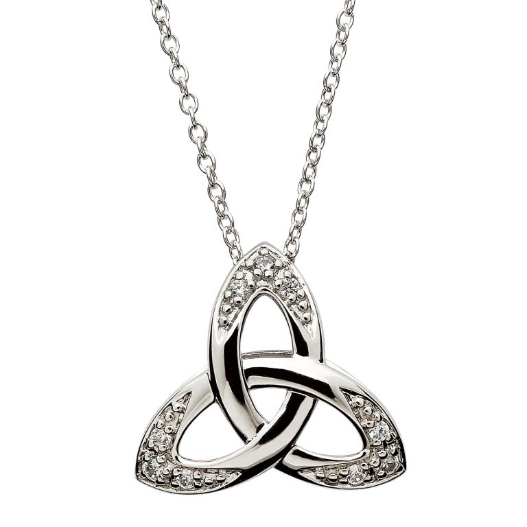 Celtic Trinity Knot Pendant Necklace - Sterling Silver Irish Jewelry for Women - Perfect for St. Patrick's Day, Weddings & Gifts