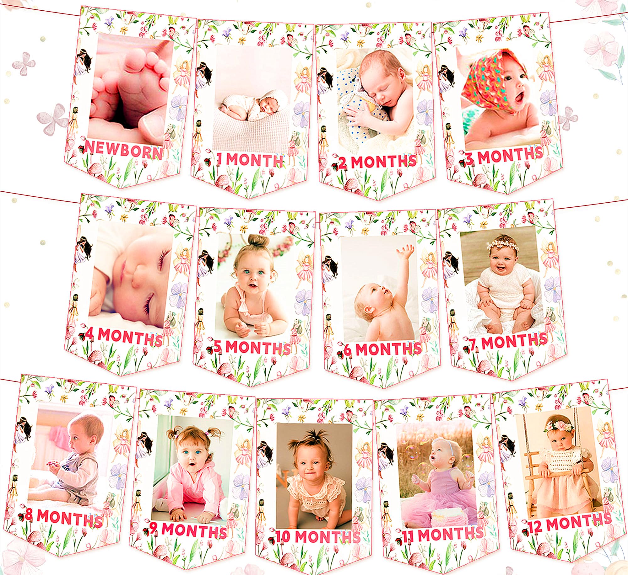 JeVenis Fairy First Birthday Decorations Set - My Fairy 1st Birthday Party Decor with High Chair Banner & Photo Backdrop - Perfect for Fairy-Themed Birthday Parties, Baby Showers & Special Celebrations