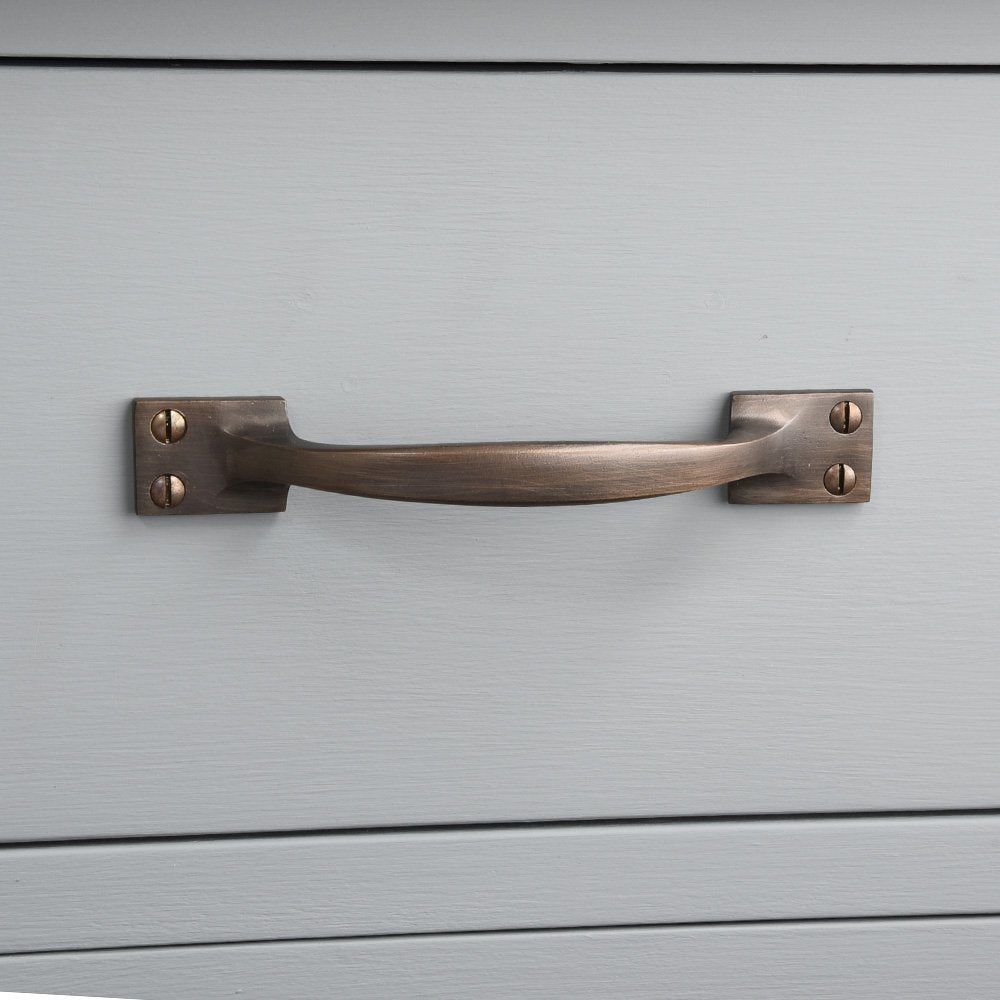 Vintage Distressed Antique Brass Cabinet Pull Handle - Rustic Kitchen & Bathroom Drawer Hardware for Farmhouse Style Home Decor