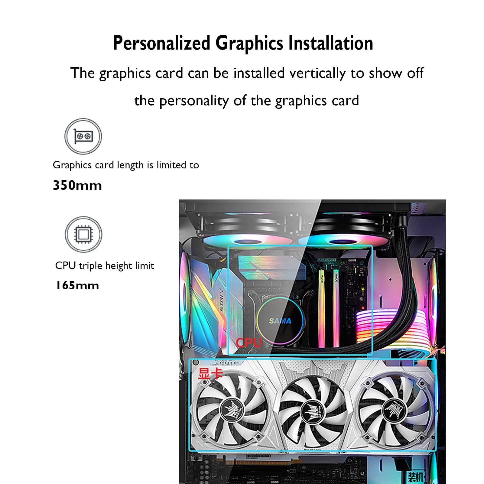 Premium Mid-Tower Gaming PC Case - ATX/Micro-ATX/Mini-ITX Compatible with Tempered Glass Side Panel & Front USB 3.0 Ports - Ideal for Custom RGB Gaming Rigs & High-Performance Builds - Perfect for Esports, Streaming & VR Gaming Setups