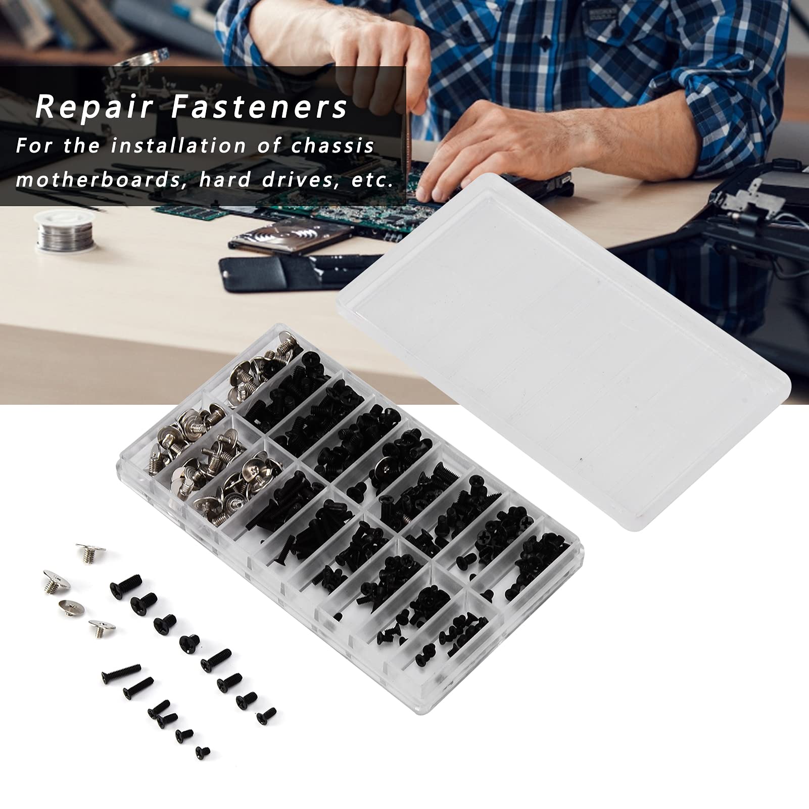 360Pcs Computer Screws Kit - Cross Head Replacement Screws for Laptop, PC, Watch Repair - Durable Alloy Steel Machine Screws for Electronics & Small Devices (Home & Office Use)