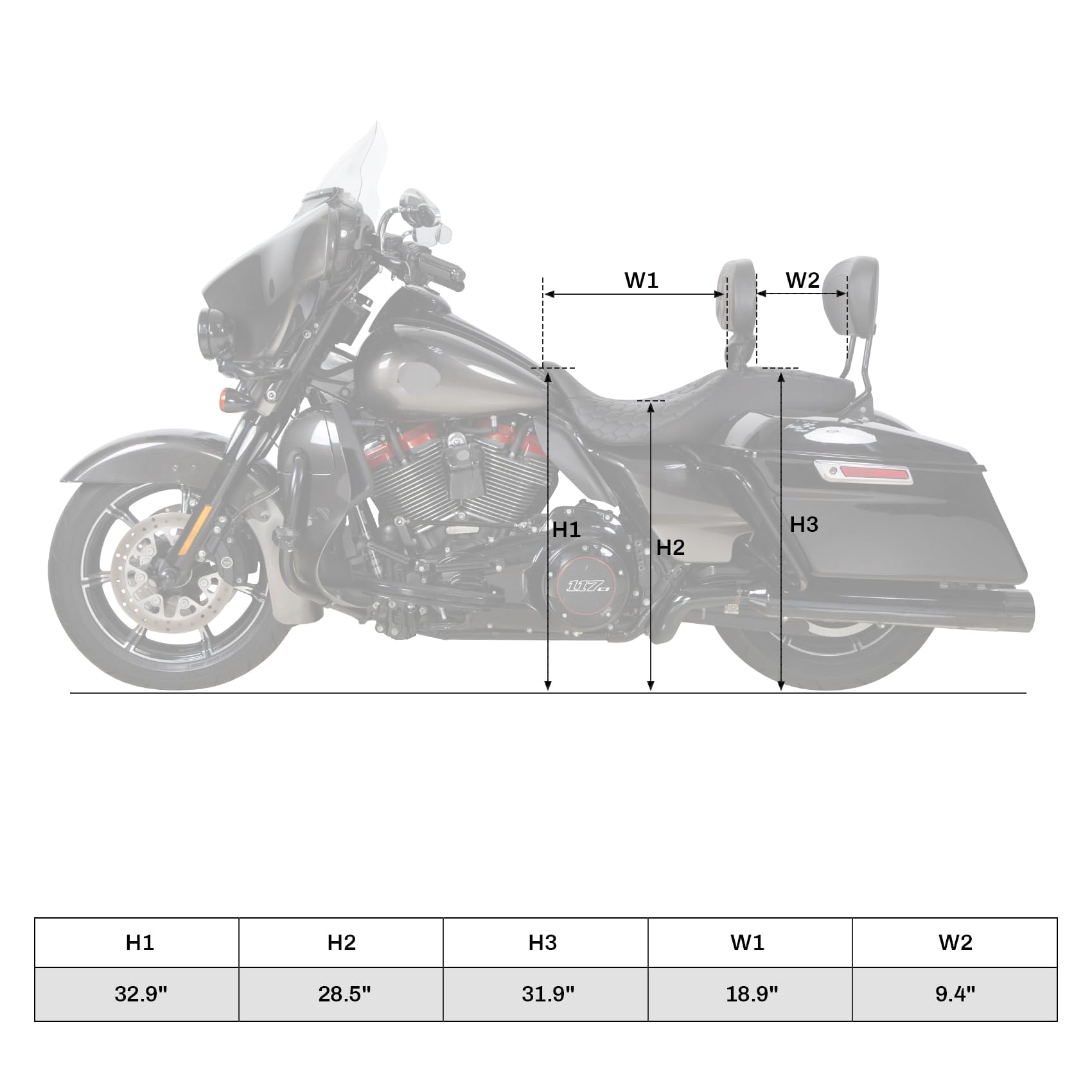 Harley Davidson Road King Street Glide Electra Glide Road Glide 2-Up Bucket Seat - Compatible with 2009-2023 Models - Comfortable Motorcycle Driver & Passenger Seat for Long Rides - Perfect for Touring, Cruising and Road Trips