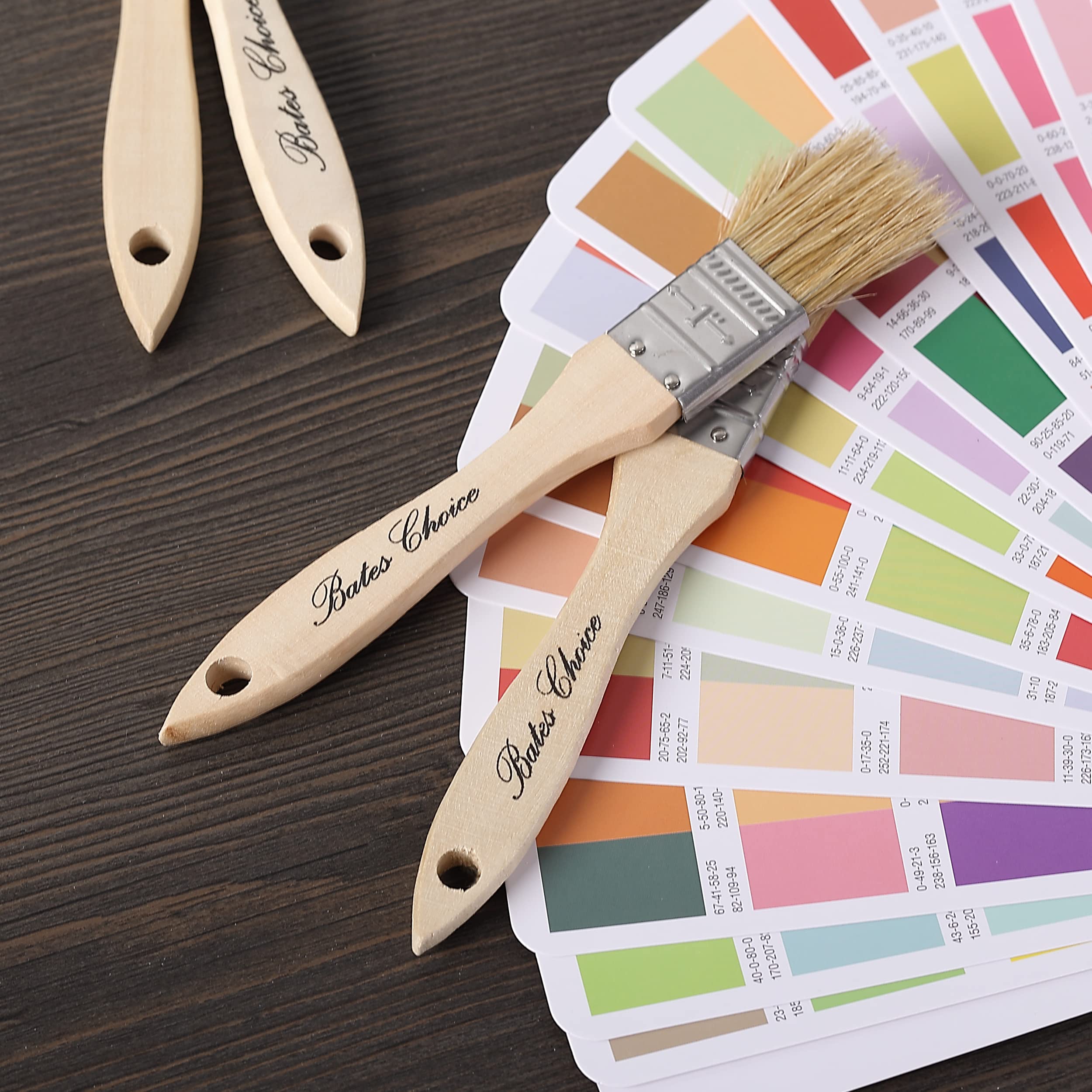 Bates 1 Inch Natural Bristle Chip Paint Brushes - 96 Pack for Wood Staining, Painting & DIY Projects - Durable Paint Brushes for Crafts, Furniture & Home Improvement