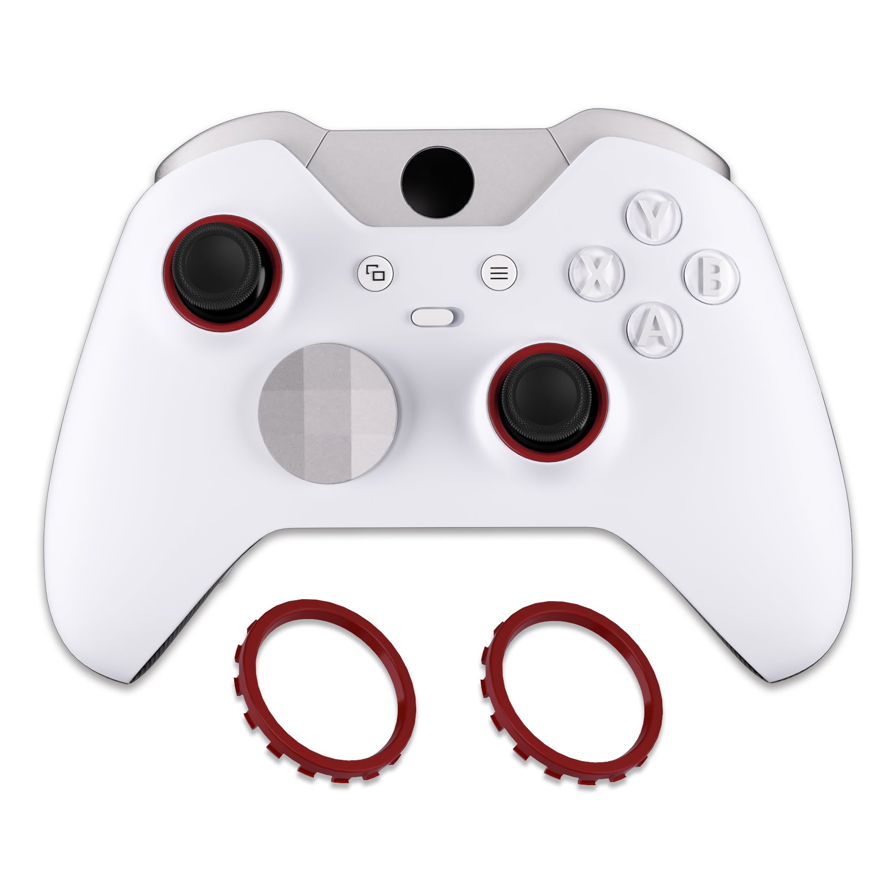eXtremeRate Carmine Red Custom Accent Rings for Xbox Elite Series 2 Core, Elite Series 2 & Xbox One Elite Controller - Compatible with eXtremeRate ASR Shell for Xbox Series X/S - Perfect for Gaming Setup & Controller Customization (XOJ13013GC)