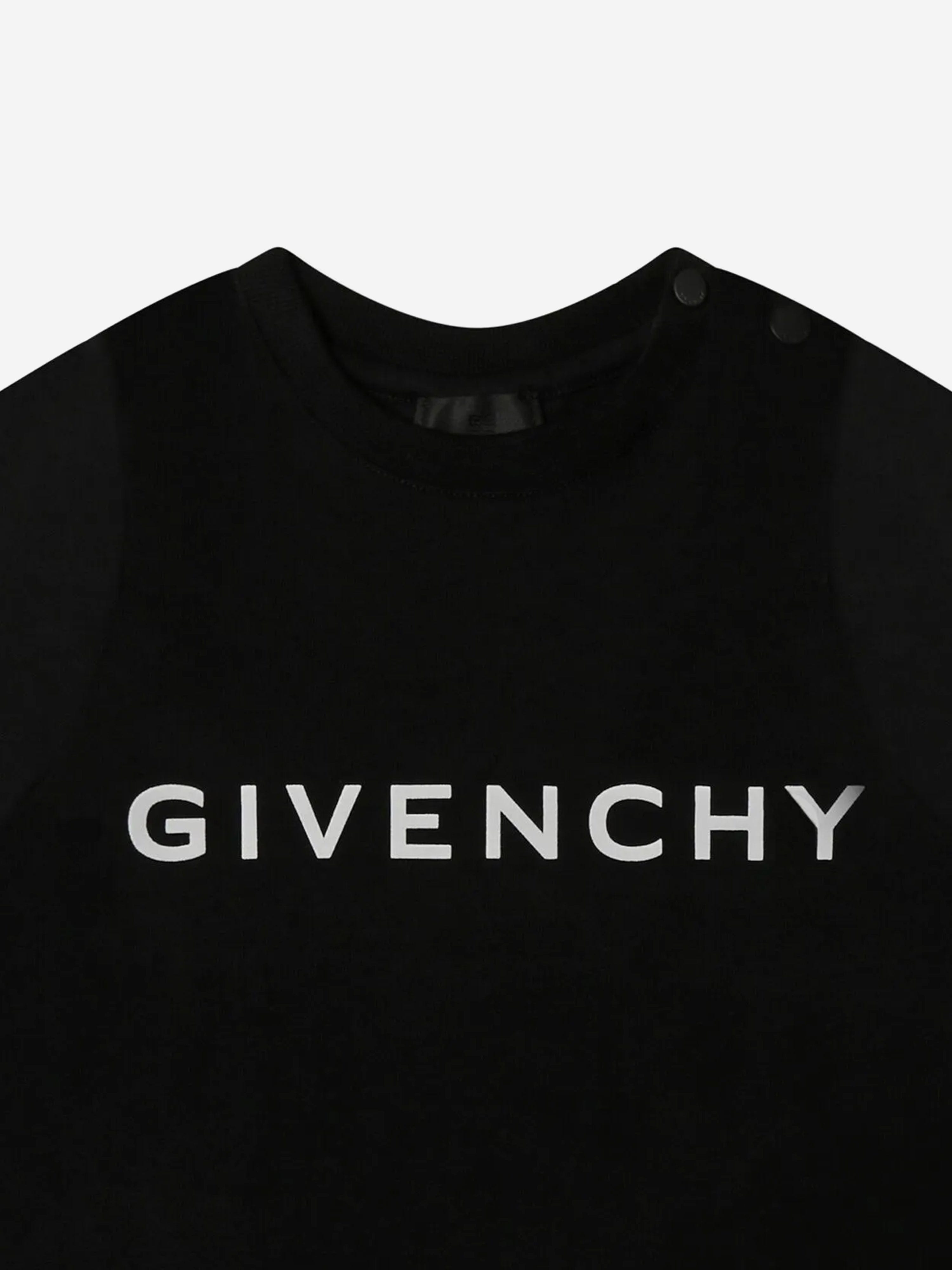 4G Logo Baby Boys Black T-Shirt - Soft & Comfortable Cotton Tee for Playdates & Everyday Wear
