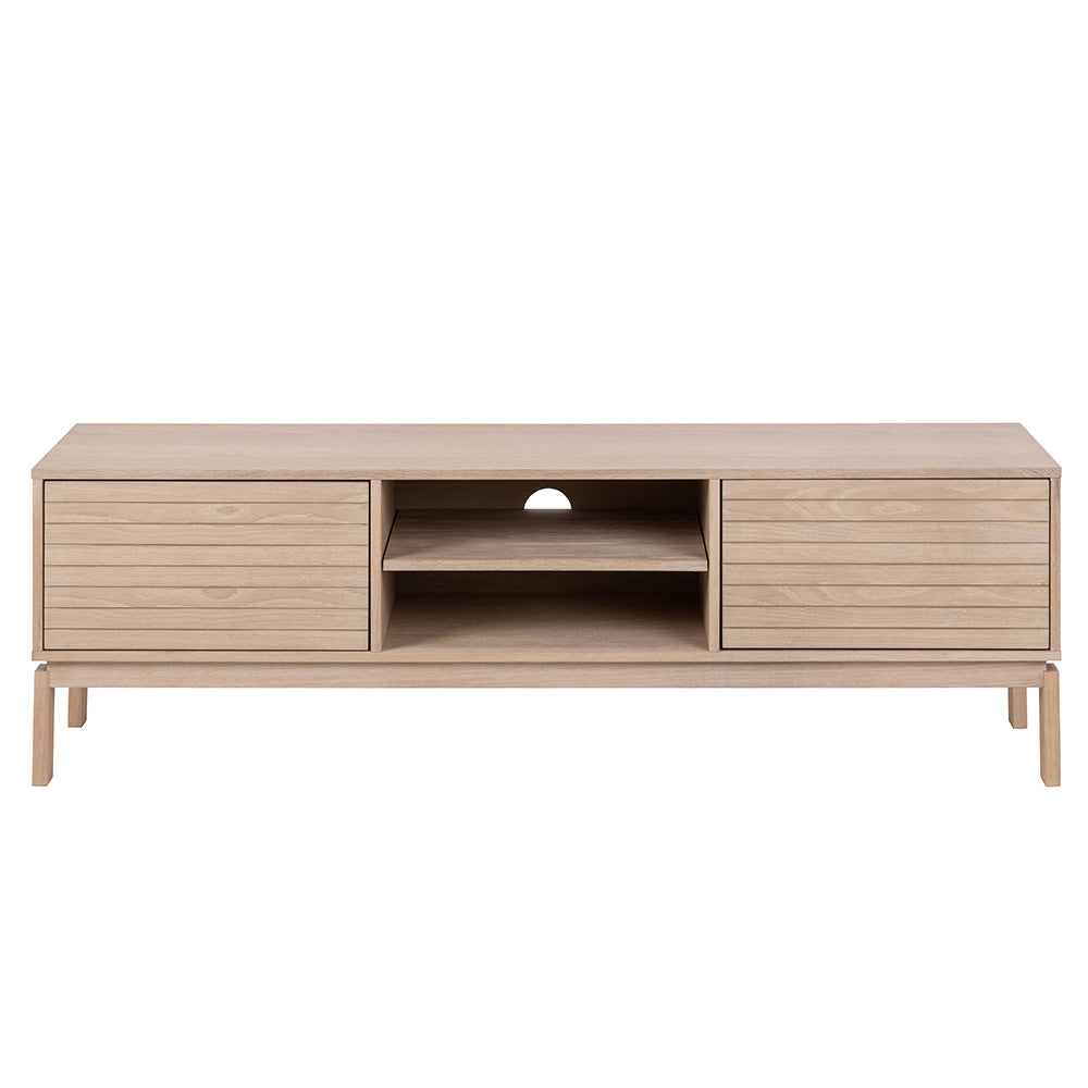 160cm Oak Entertainment TV Unit - Modern TV Stand with Storage for Living Room & Home Theater