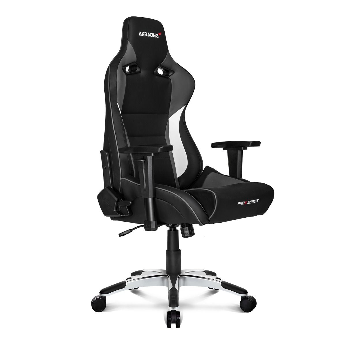 AKRACING ProX Ergonomic Gaming Chair with Lumbar Support - Adjustable Height & Reclining Backrest - Grey - Perfect for PC, Console & Office Gaming Setup