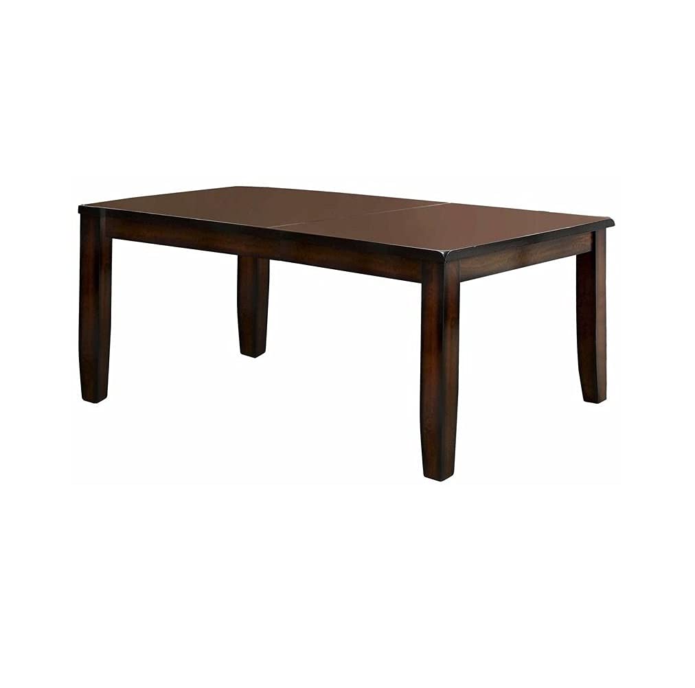 Simple Relax SR03CM3187T Solid Wood Dining Table - Dark Cherry Finish, 6-Seater Rustic Farmhouse Style for Kitchen & Dining Room