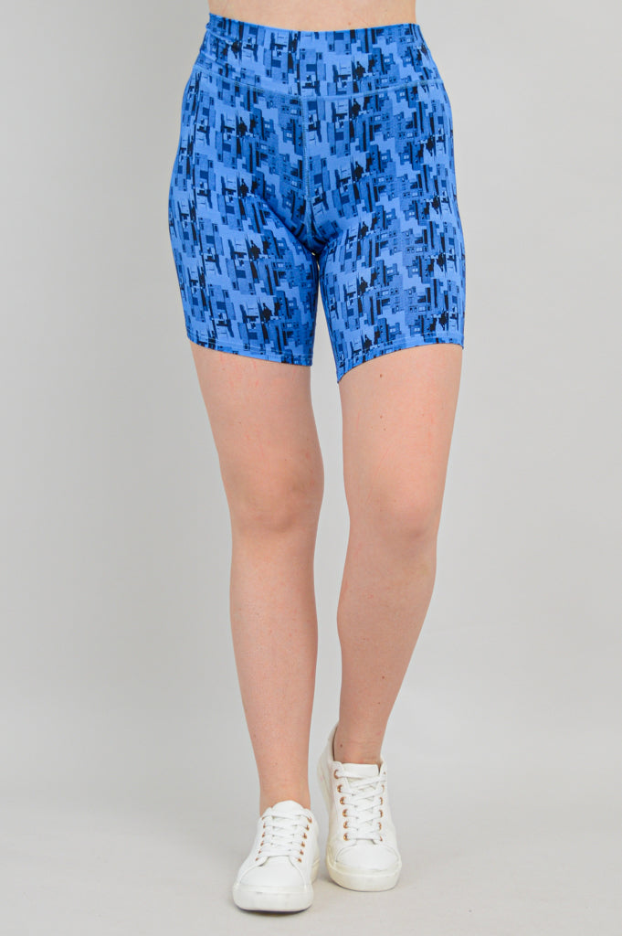 Hallie Women's Shorts - Stylish Cityscape Print Bamboo Fabric for Summer Comfort - Perfect for Casual Outings, Beach Trips, and Lounge Wear