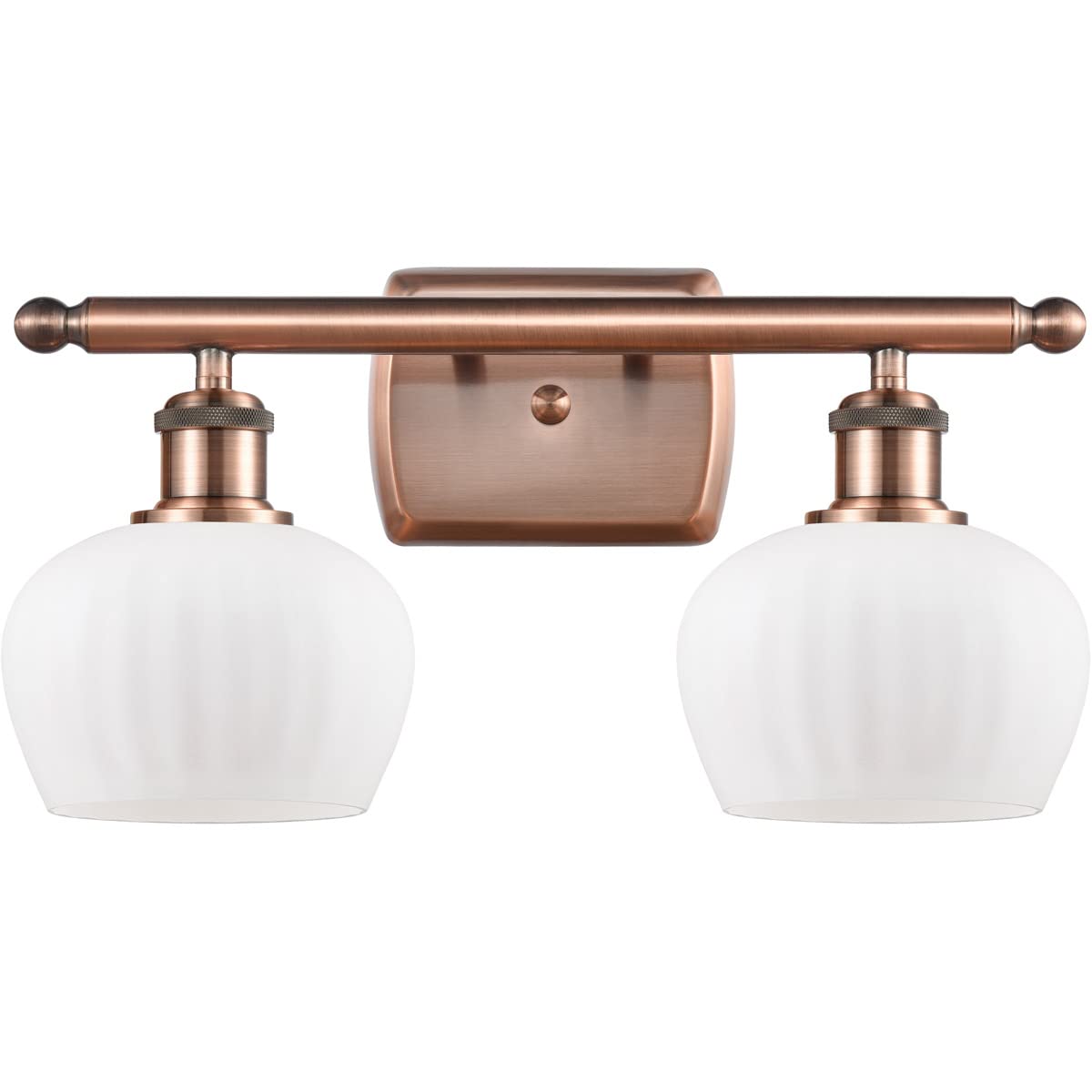Innovations 516-2W-AC-G91-LED Fenton 2 Light Bathroom Vanity Fixture - Ballston Collection Antique Copper Finish - Perfect for Bathroom Mirror Lighting and Vintage Home Decor