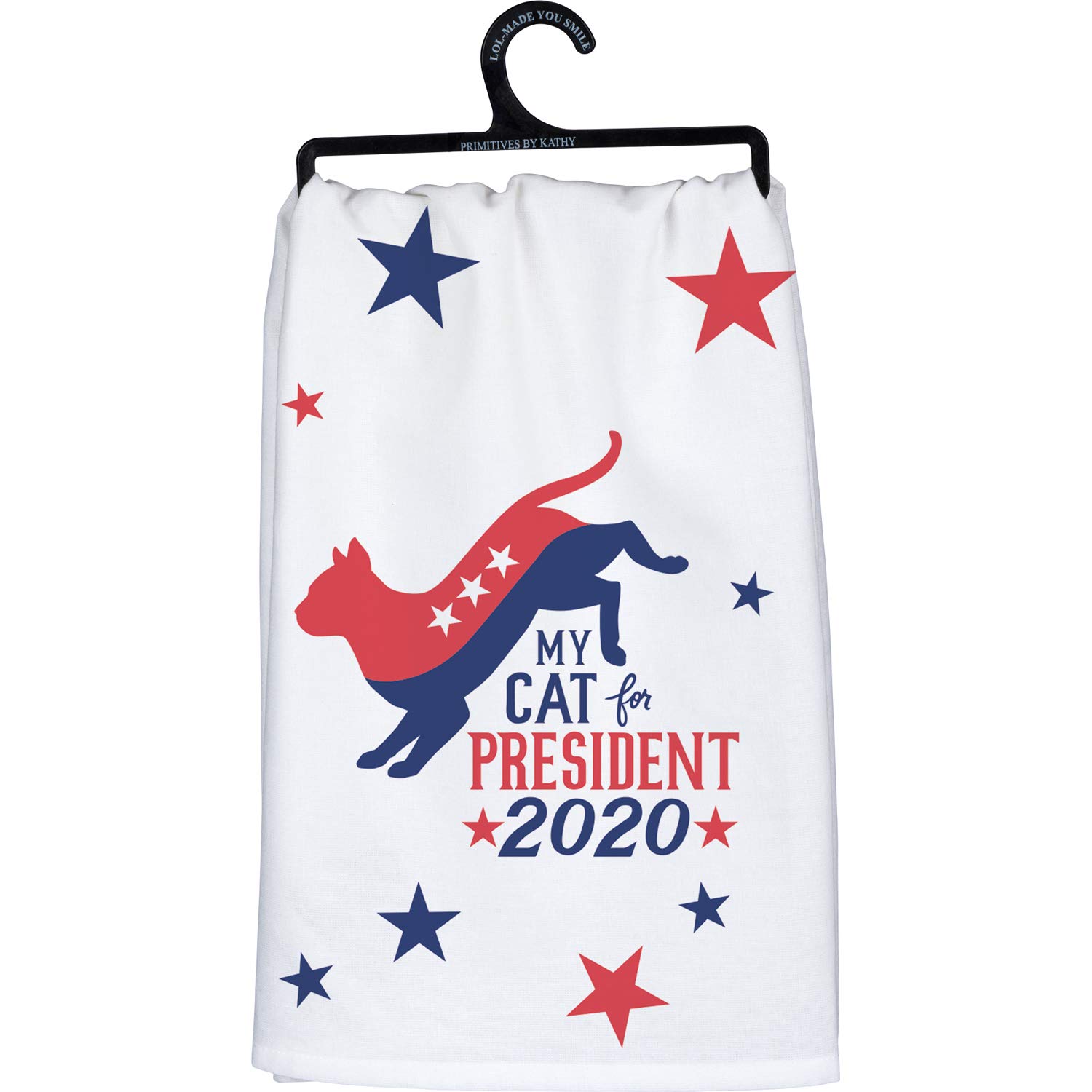 Primitives by Kathy Kitchen Dish Towels - My Cat for President 2020 - Funny Cat Lover Gift - Absorbent Cotton Towels for Kitchen, Bathroom & Housewarming Gifts