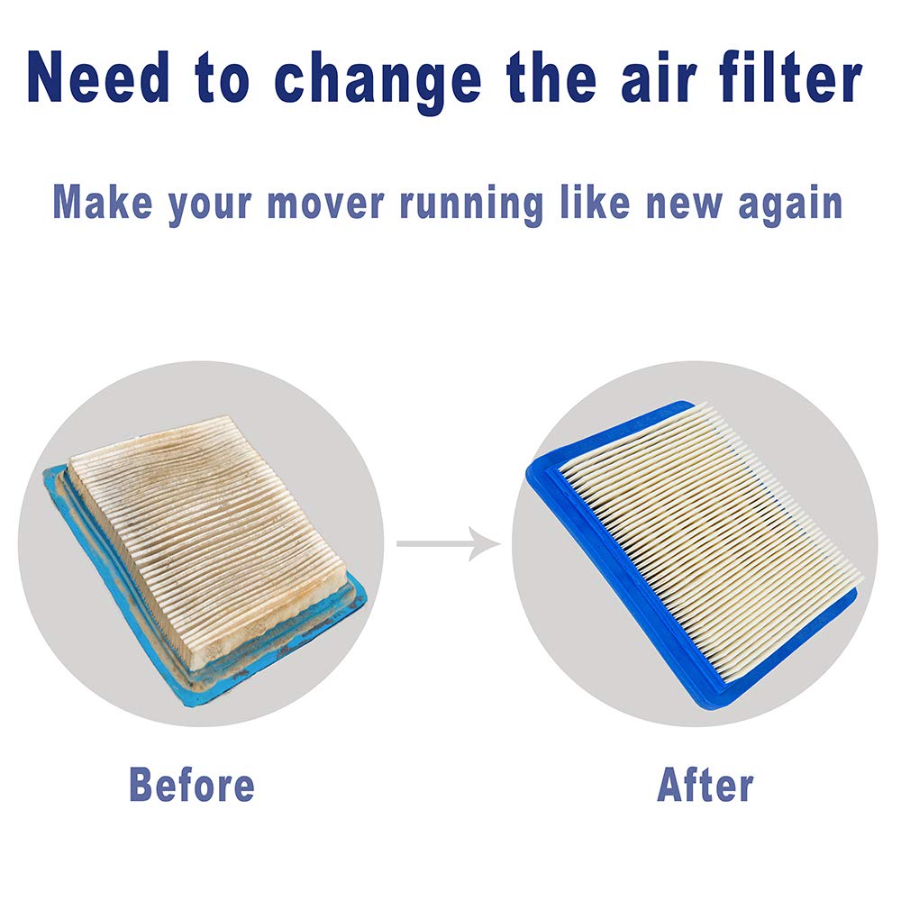 10 Pack 491588S Air Filter - Compatible with Briggs & Stratton 491588 & 4915885 Flat OEM Air Cleaner Cartridge - Replacement Lawn Mower Air Filters for Outdoor Power Equipment & Garden Tools Maintenance
