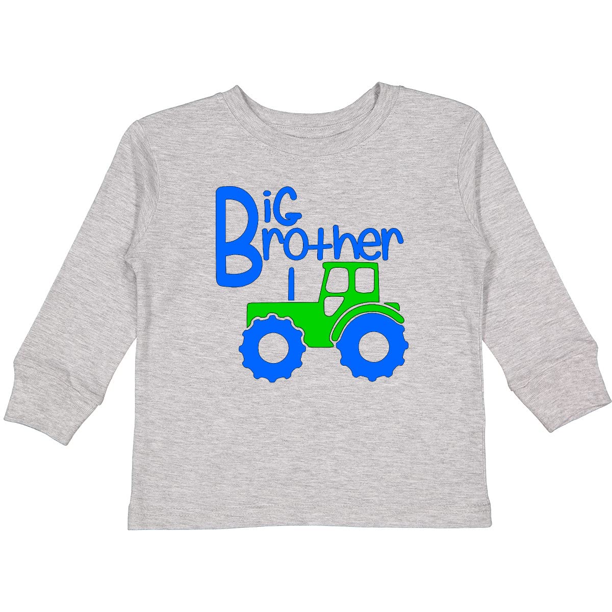 Inktastic Big Brother Tractor Toddler Long Sleeve T-Shirt - Cute Farm-Themed Cotton Shirt for Toddlers, Perfect for Sibling Matching Outfits & Farm Visits