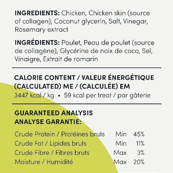 Crump's Naturals Chicken Collagen Jerky Dog Treats - Grain Free, High Protein Snacks for Dogs - Perfect for Training Rewards & Dental Health
