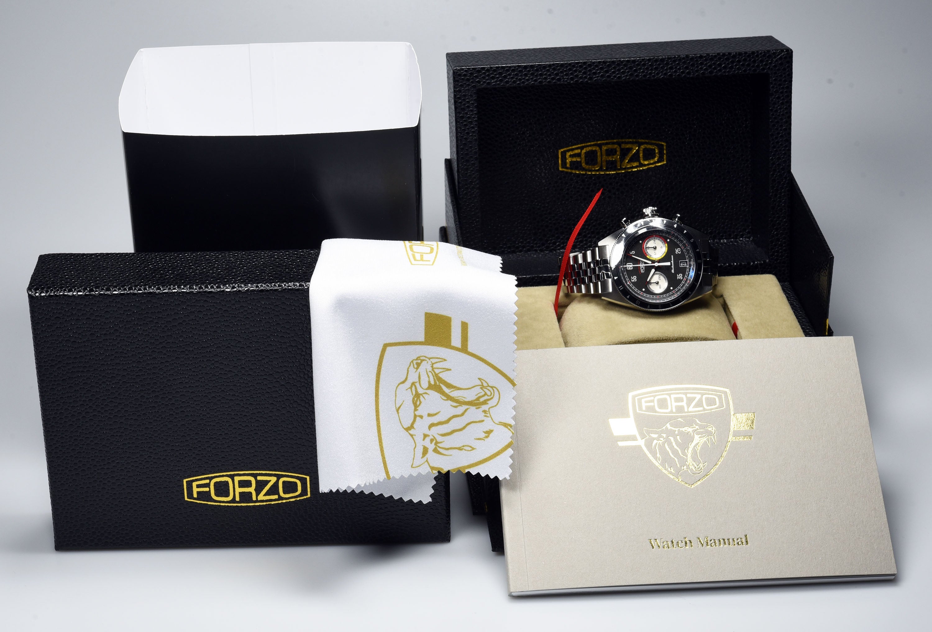 Pre-Owned Forzo Glickenhaus Chronograph Watch - Black & Red Dial Men's Luxury Sports Watch - Perfect for Racing Enthusiasts & Collectors