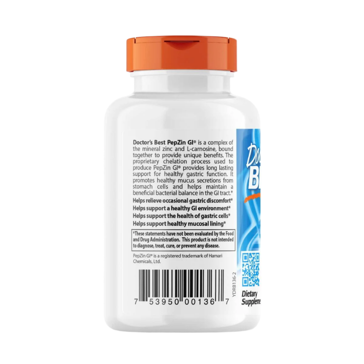 Doctor's Best PepZin GI - Zinc L-Carnosine Complex Supplement for Digestive Health - 120 Vegetarian Capsules - Supports Gut Lining & Stomach Comfort - Ideal for Acid Reflux, Heartburn & Digestive Wellness
