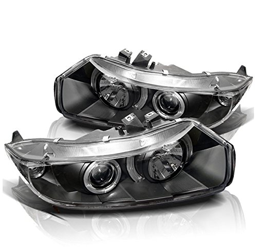 Honda Civic 2 Door Coupe Halo Projector Headlights with DRL - Black Pair - Upgrade for Night Driving & Enhanced Style
