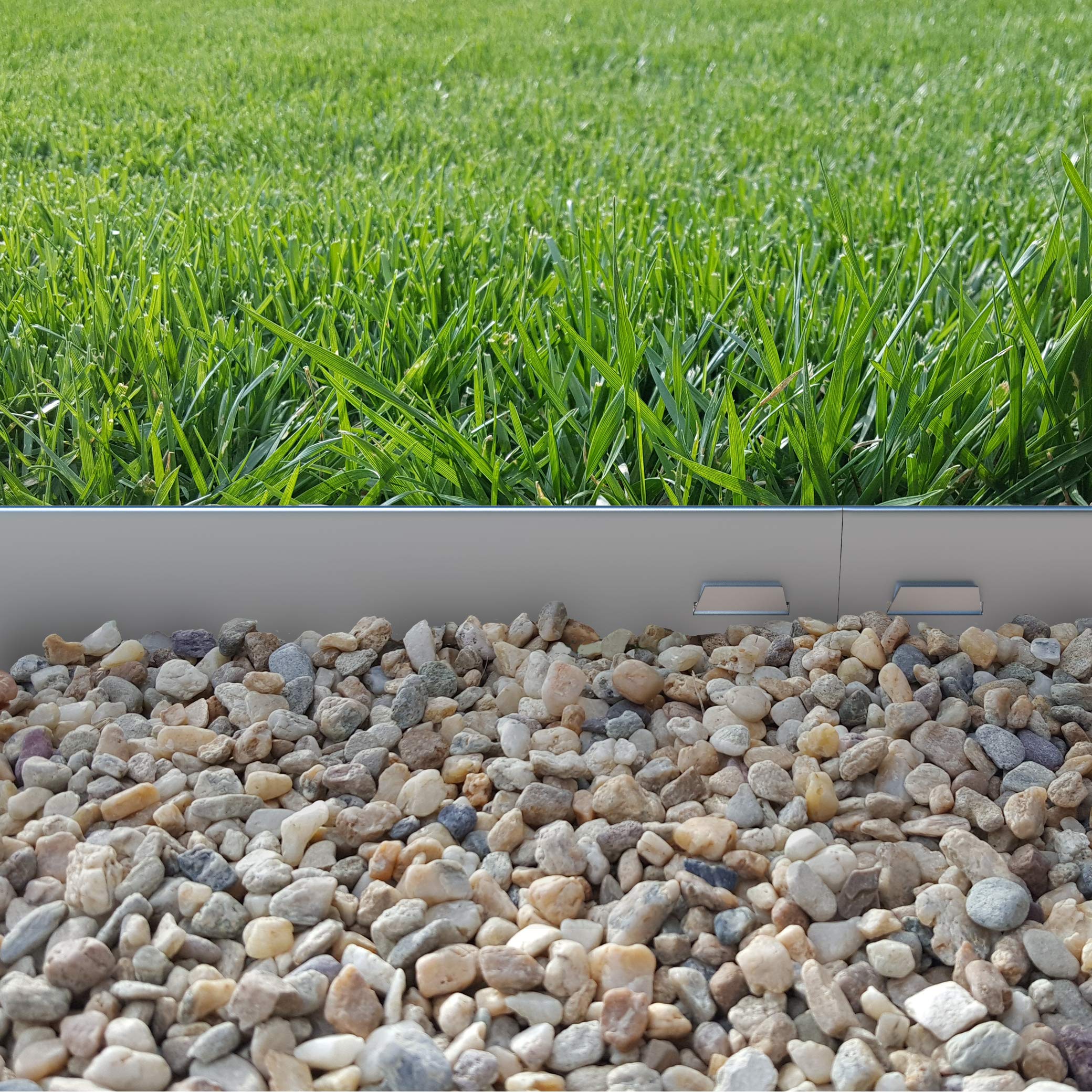 Vodaland 8-Inch Tall Aluminum Garden Edging Kit with 3 Installation Nails - Durable Lawn & Landscape Border for Flower Beds, Pathways & Yard Decoration