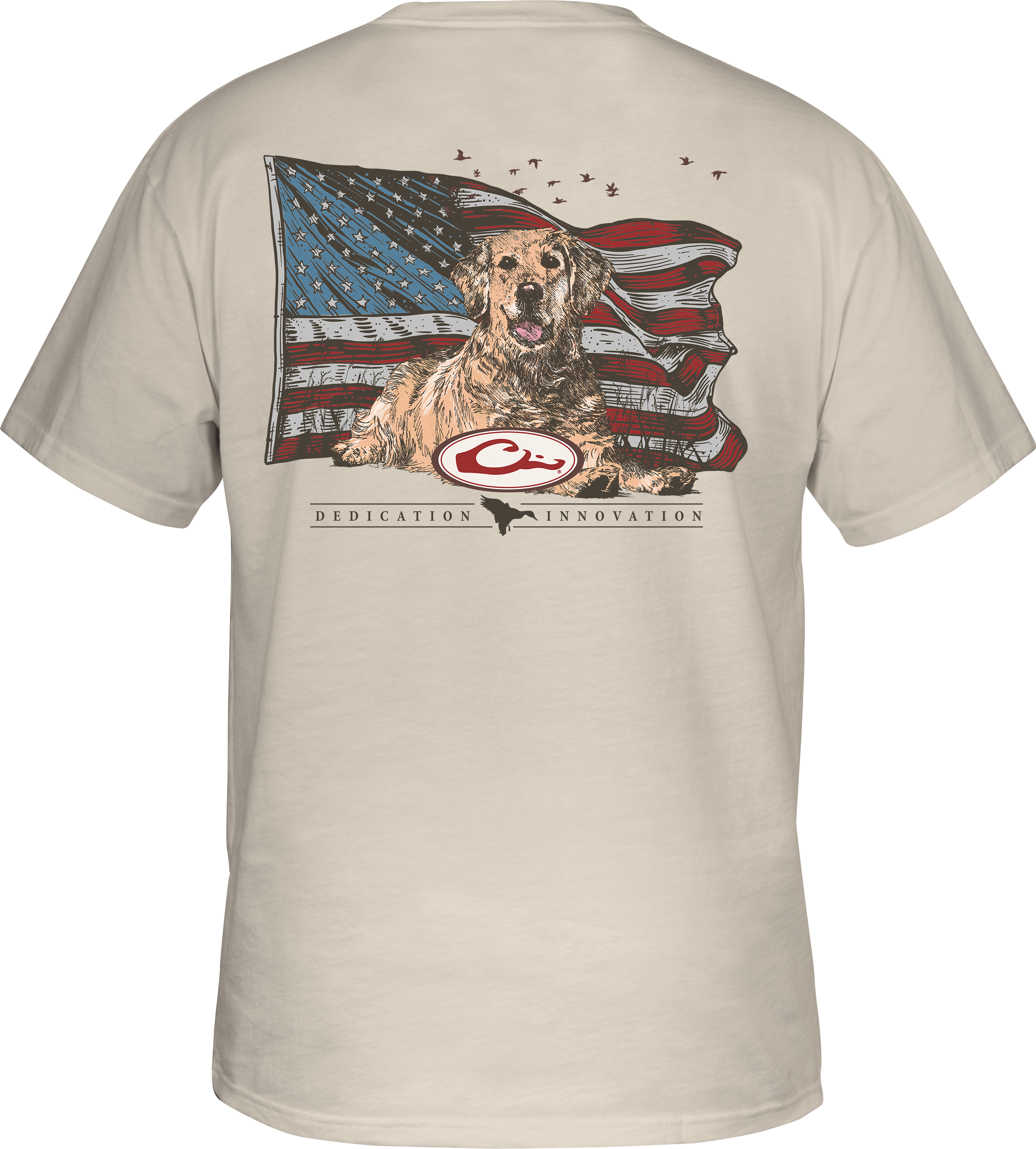Yellow Lab Flag Graphic T-Shirt - Comfortable Cotton Tee for Dog Lovers & Patriotic Pet Owners | Perfect for Casual Wear, Dog Walks & 4th of July Celebrations