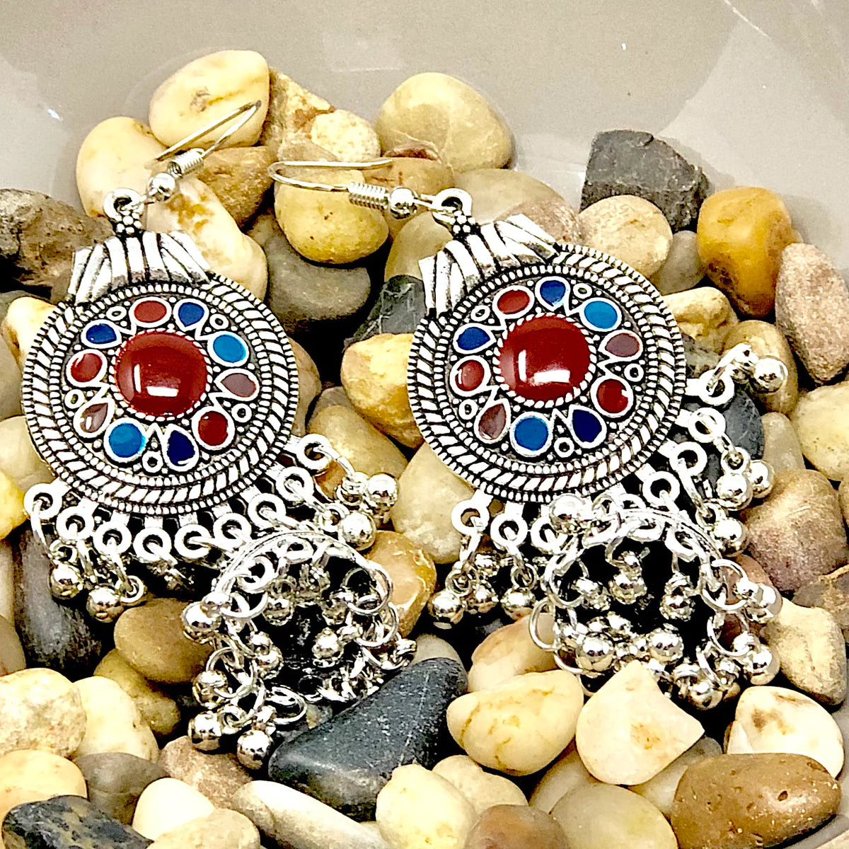 Vintage Afghan Ethnic Bell Tassel Drop Earrings - Handmade Tribal Jewelry for Women (E876) | Perfect for Boho, Festival, and Ethnic Fashion Outfits