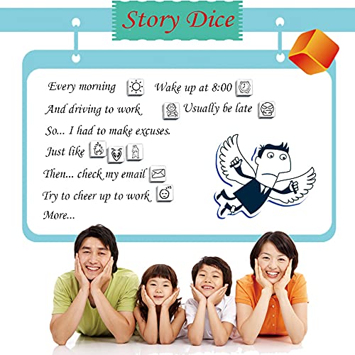 Happy Story 9 Cubes Bundle Set - Creative Word & Story Dice Game for Kids with 4 Models & 54 Images | Unlimited Story Combinations | Educational Imaginative Play Toy for Family Game Night & Classroom Activities