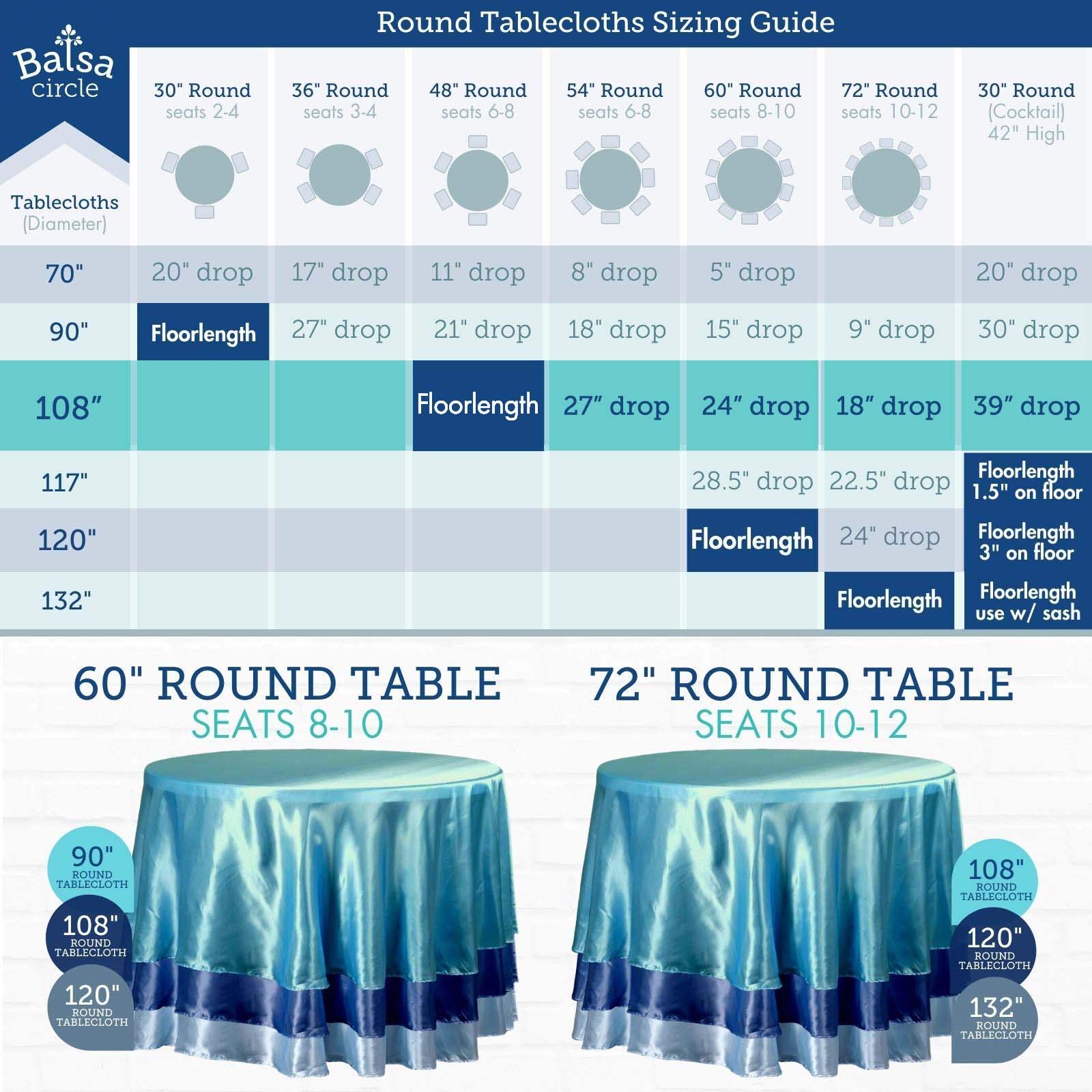 BalsaCircle 108-Inch Navy Blue Round Satin Tablecloth - Elegant Wedding, Party, Catering, Kitchen, Dining Event Table Cover for Home & Commercial Use