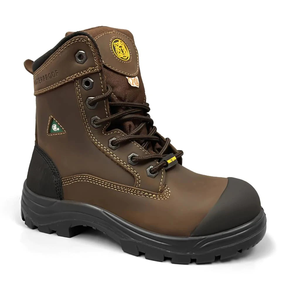 Tiger Safety 8 Women's Waterproof Steel Toe Work Boots 888C - Durable Non-Slip Safety Shoes for Construction, Warehouse & Outdoor Work