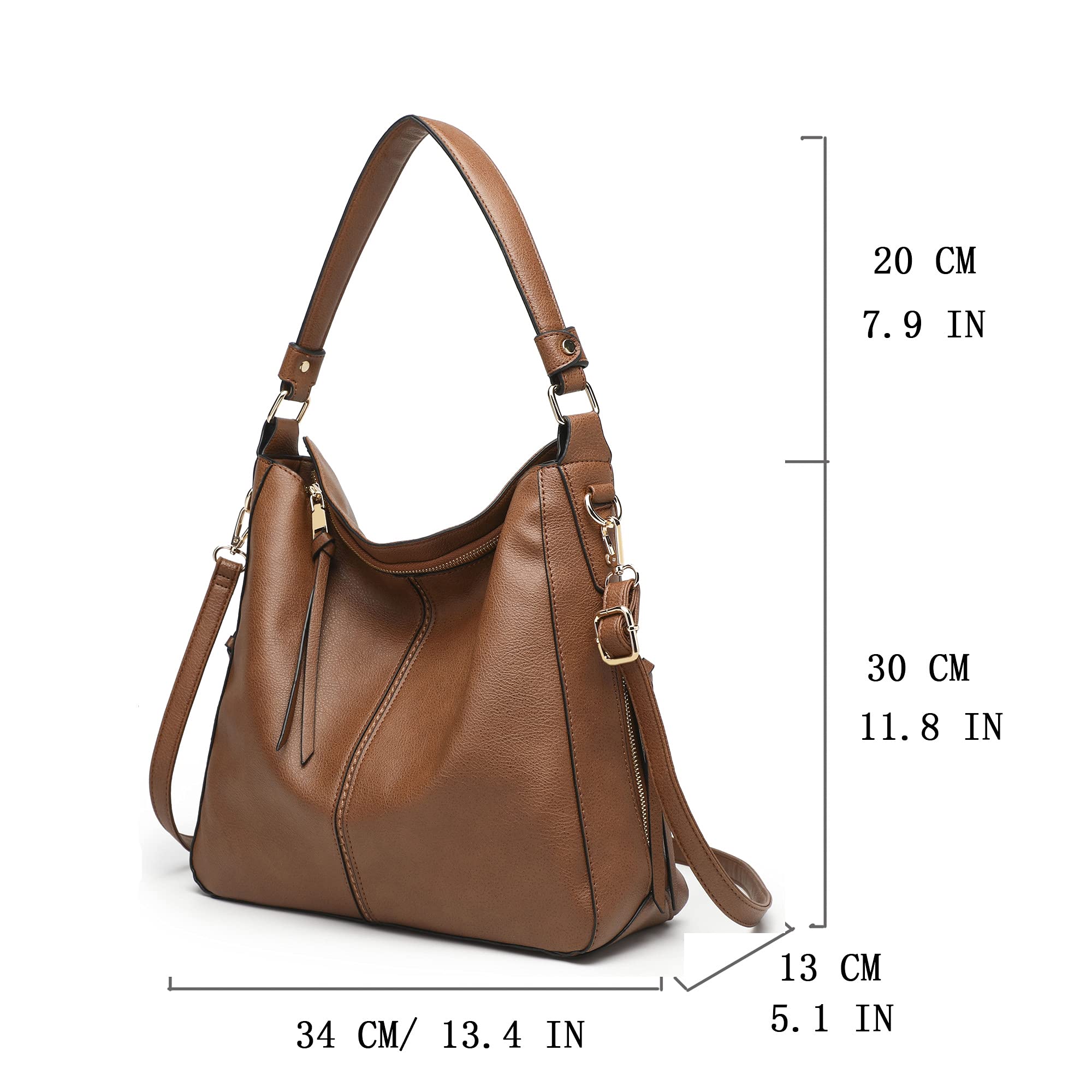 Stylish Vegan Leather Hobo Shoulder Bags for Women - Fashionable Tote & Satchel Handbags for Work, Travel & Everyday Use