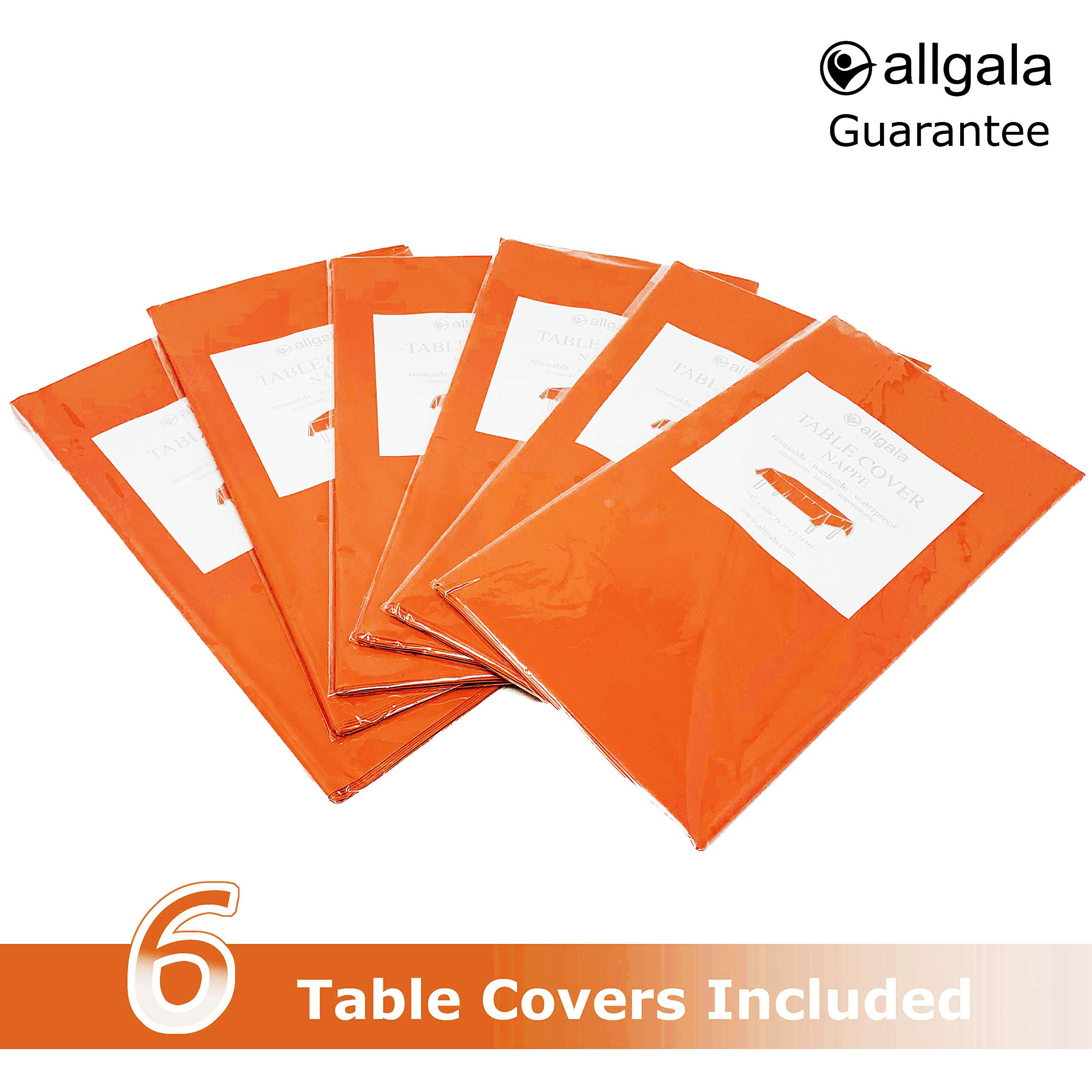 Allgala Waterproof Disposable Tablecloth 6-Pack (54x108 Inches) - Coral - Perfect for Parties, Birthdays, Weddings, Picnics & Home Decor | Durable & Spill-Proof Dining Table Cover for Indoor & Outdoor Events