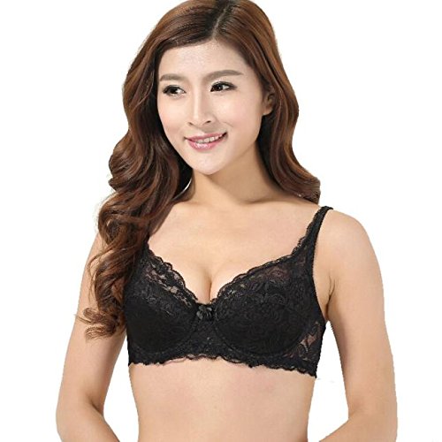 Sexy Push Up Deep V Lace Underwire Bra for Women - Ultra Thin Padded Lace Brassiere for Comfort & Support | Perfect for Date Night, Special Occasions & Everyday Wear