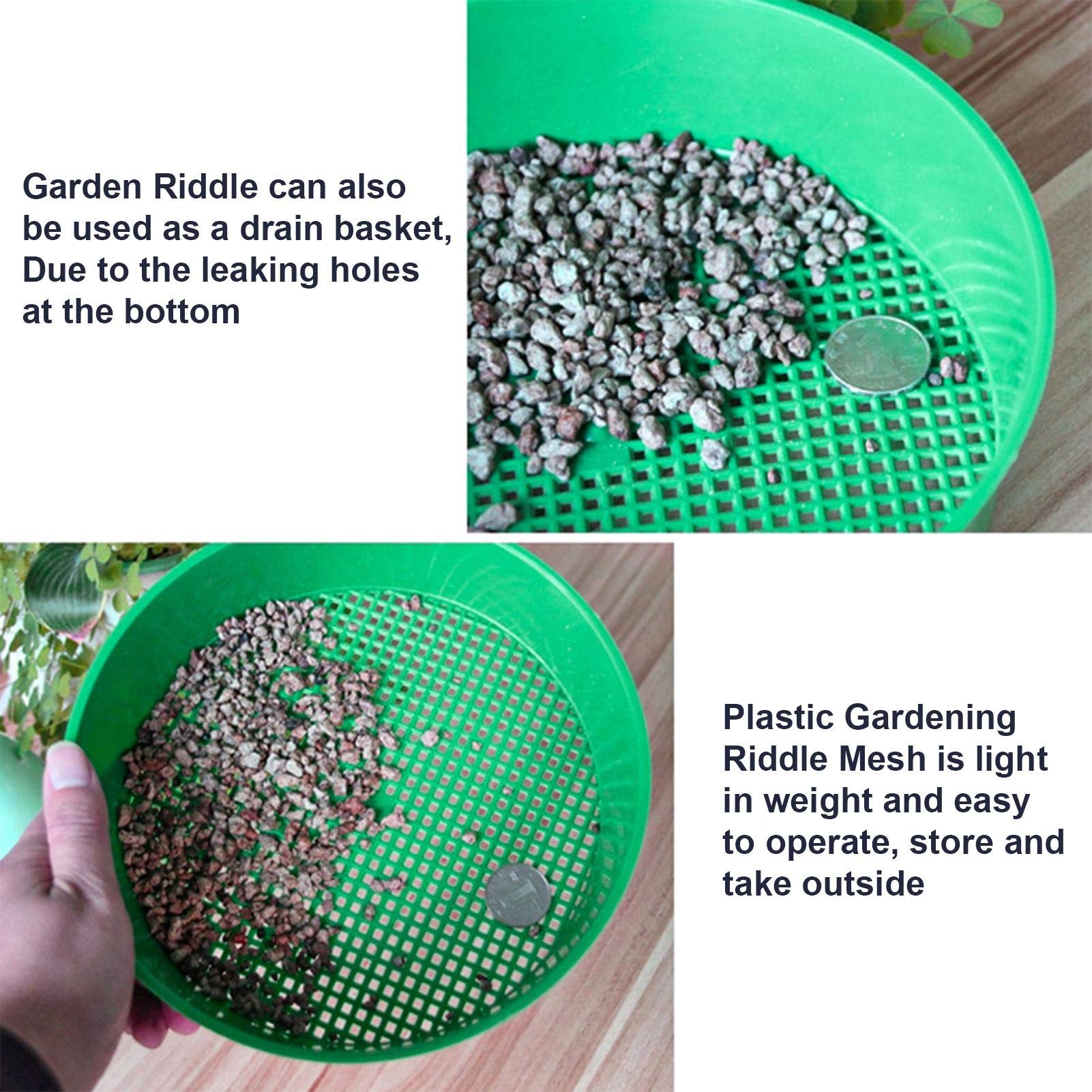 Premium Plastic Garden Sieve - Heavy Duty Soil Sifter with Fine Mesh Screen for Gardening, Seedlings, Transplanting & Planting | Large Durable Gardening Tool by Aferzov | Perfect for Soil Screening, Compost Sifting & Seed Sorting