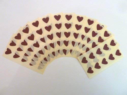 Maroon 13x12mm Heart Labels - 130pcs for Coding & Organizing