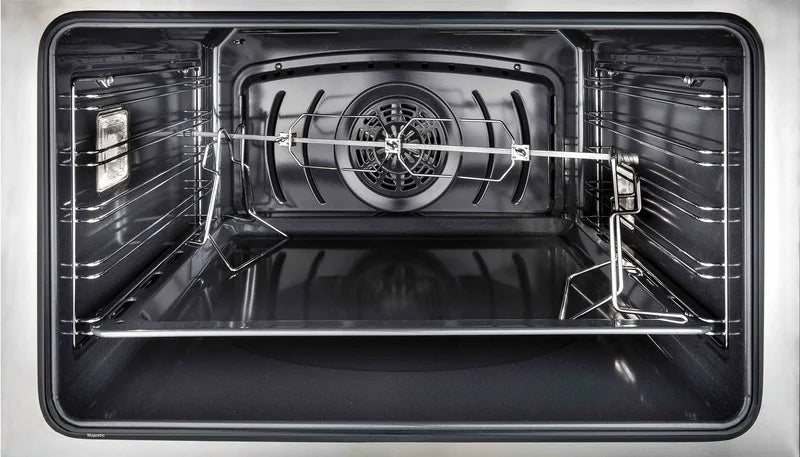 ILVE Majestic II 48-Inch Dual Fuel Range - Natural Gas Freestanding Stove with White Finish & Bronze Trim (UM12FDNS3WHB) - Perfect for Gourmet Kitchens & Professional Home Chefs