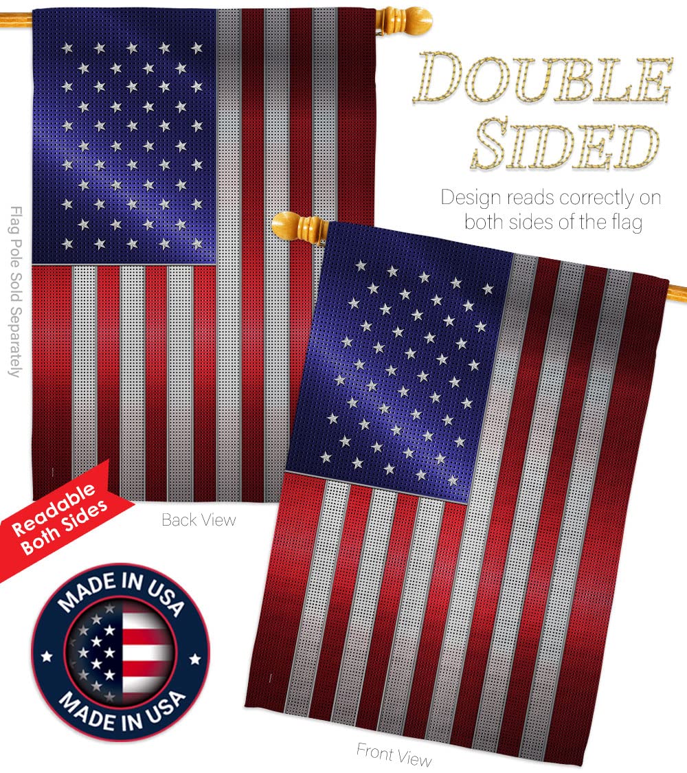 American Pride Decorative Steel House Flag Set 28x40 - Outdoor & Garden Decor
