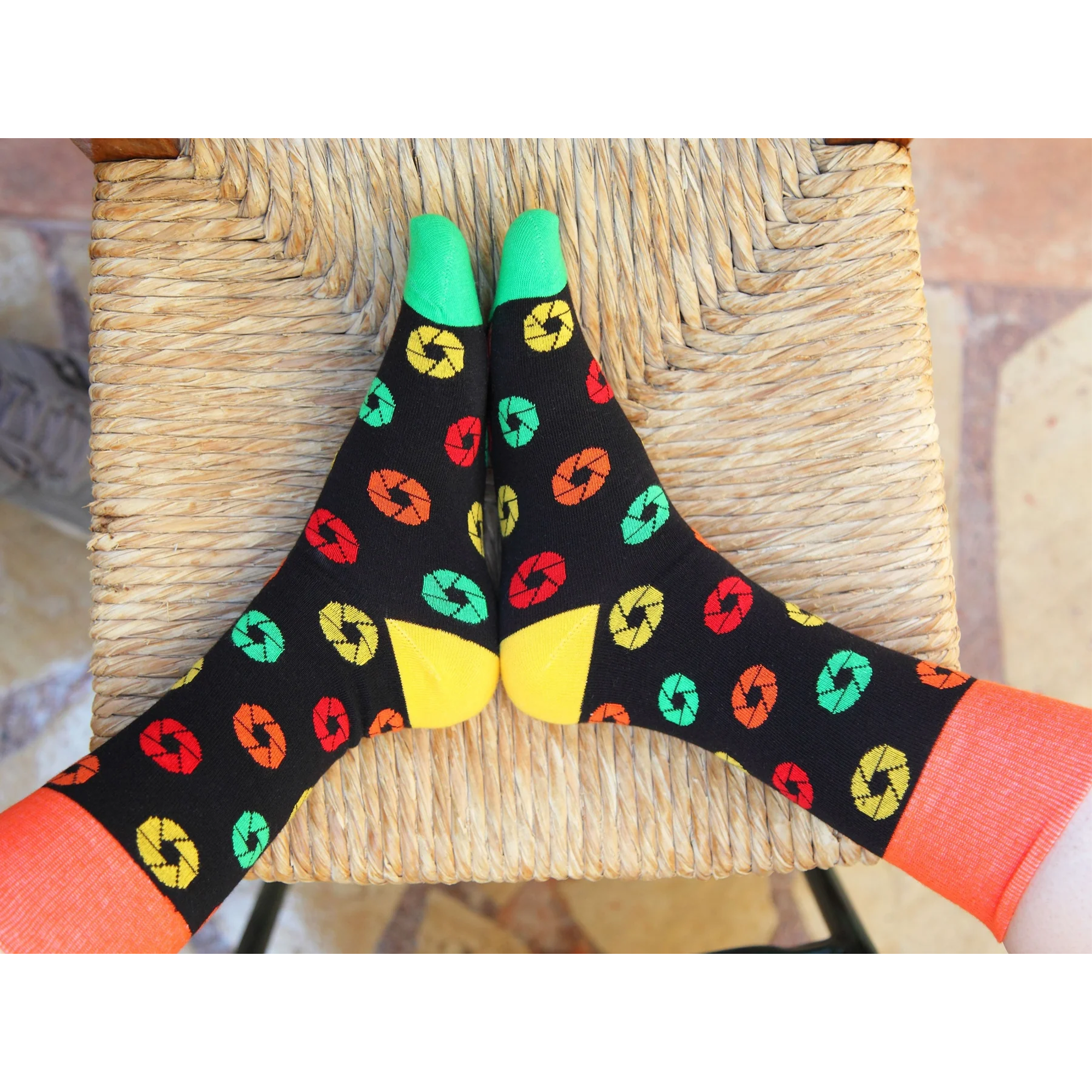 Aperture Socks Polychrome - Colorful Compression Socks for Running, Hiking & Travel - Comfortable Athletic Socks for Men & Women