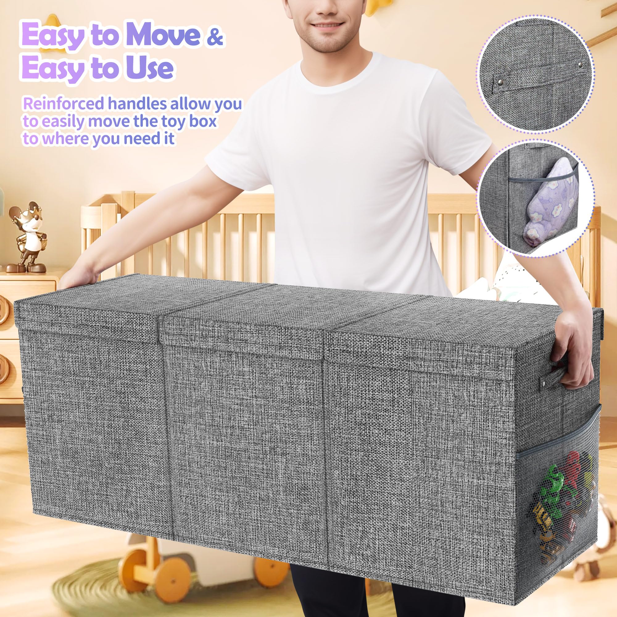Extra Large Collapsible Toy Storage Box for Kids - 41