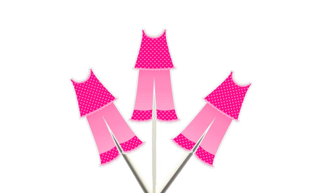 12-Pack Pink Pajama & Pancake Cupcake Toppers - Birthday Party Decorations for Pajama Party, Breakfast Theme, and Slumber Party Celebrations
