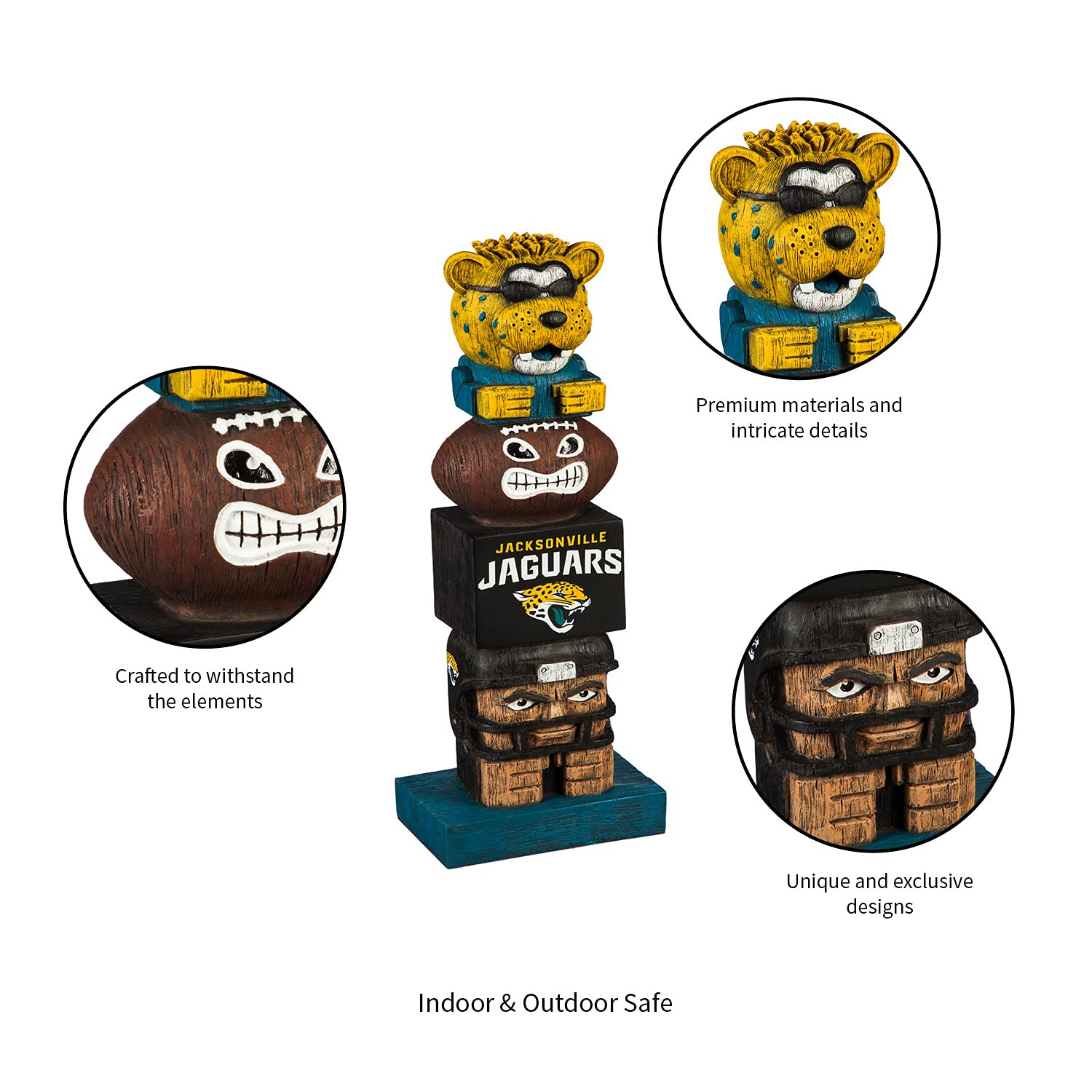 Jacksonville Jaguars 16-Inch Team Garden Statue - Perfect for NFL Fans, Football Themed Yard Decor & Sports Memorabilia Collection