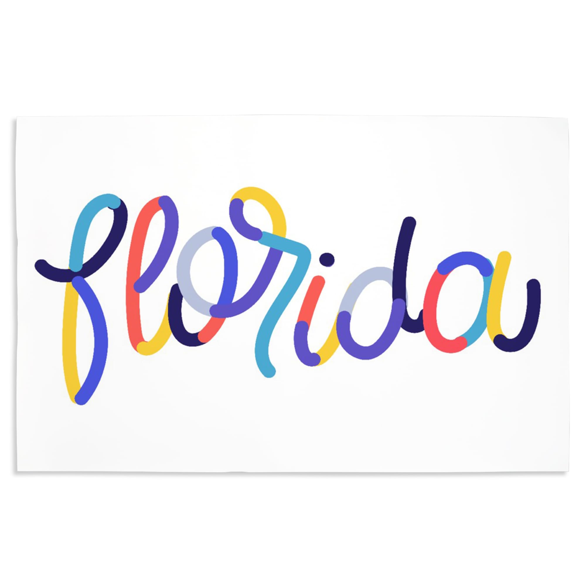 Lantern Press 16x24 Inch Giclee Art Print - Florida Typography Wall Decor | Colorful Home & Office Wall Art for Living Room, Bedroom Decor