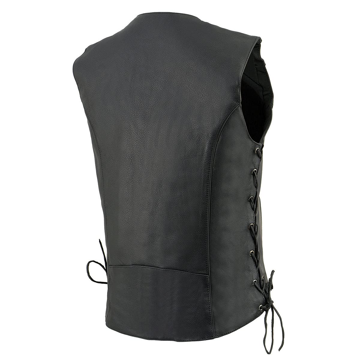 Milwaukee Leather MLL4500 Women's Black Side Lace Leather Vest with Reflective Piping - Stylish Motorcycle Riding Gear for Harley Davidson & Cruiser Bikes