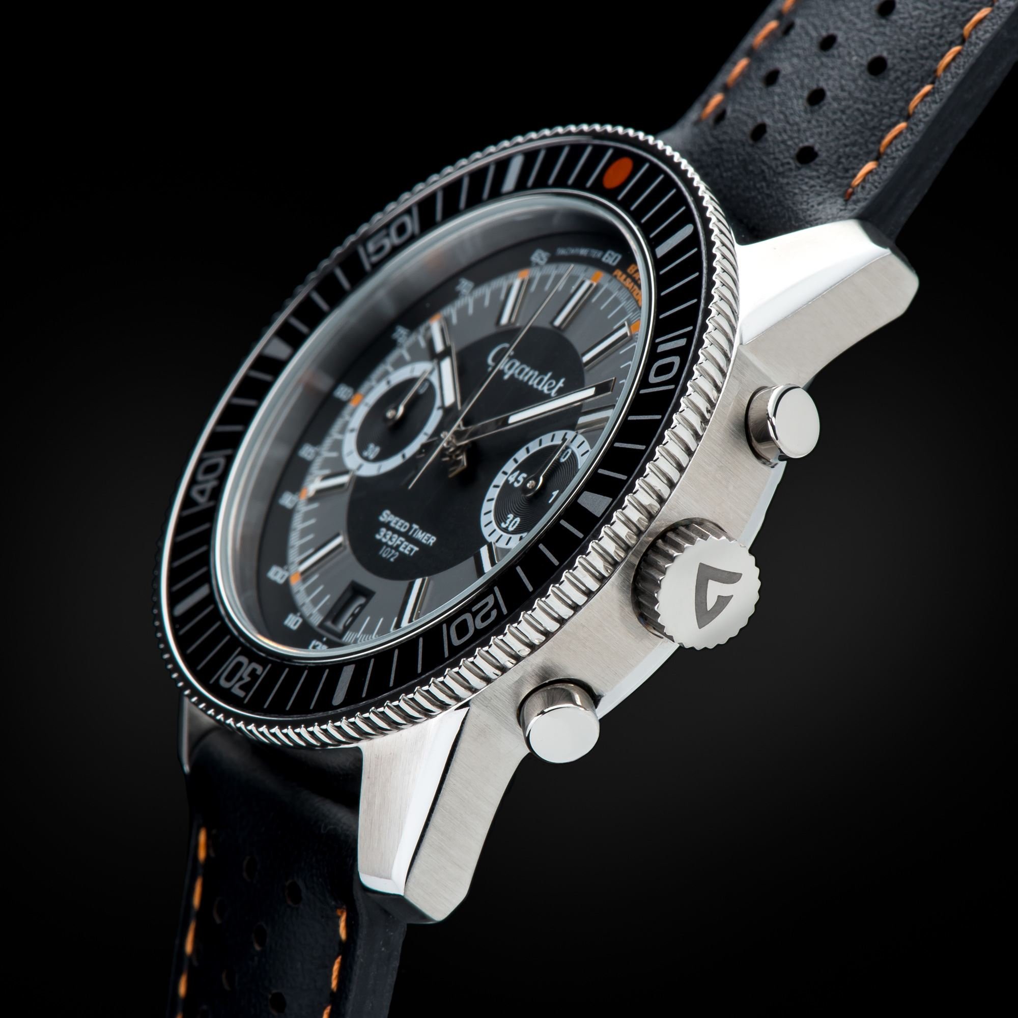 Gigandet Speed Timer Men's Analog Quartz Chronograph Watch - Gray & Black G7-004 | Stylish Dress Watch for Business, Casual & Formal Occasions