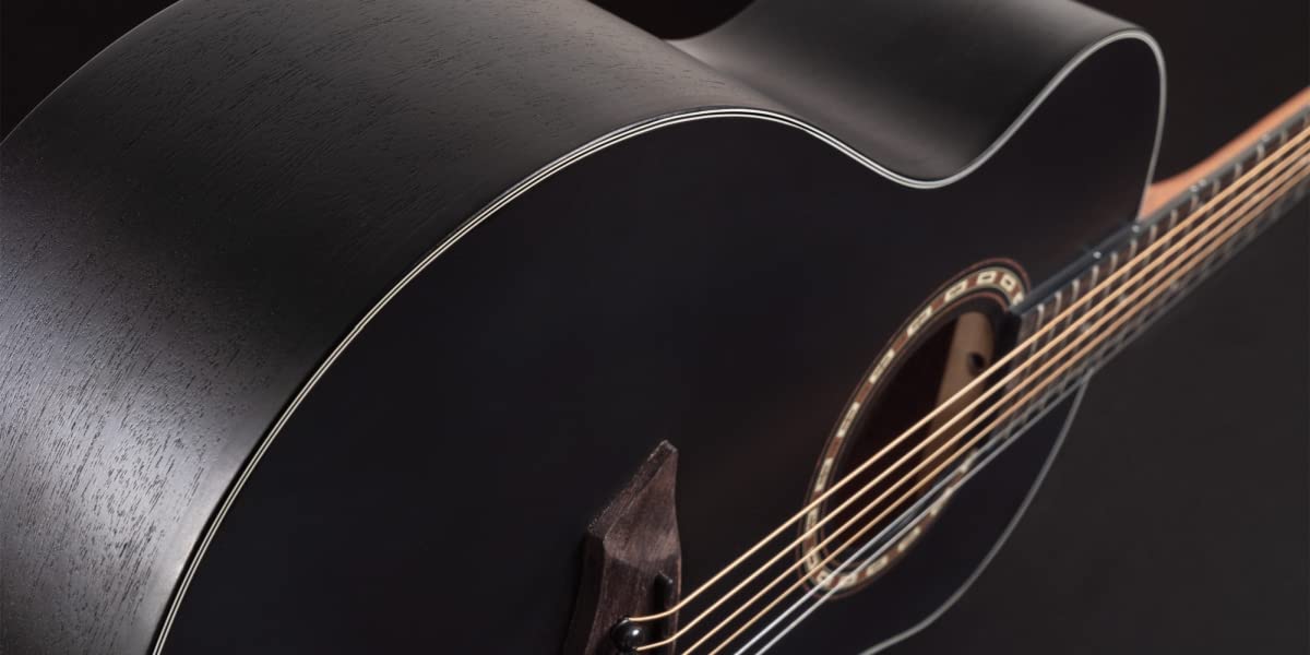 Washburn Apprentice Series 6 String Acoustic Guitar - Right Handed, Black Matte Finish (AGM5BMK-A) | Perfect for Beginners, Campfires & Home Practice