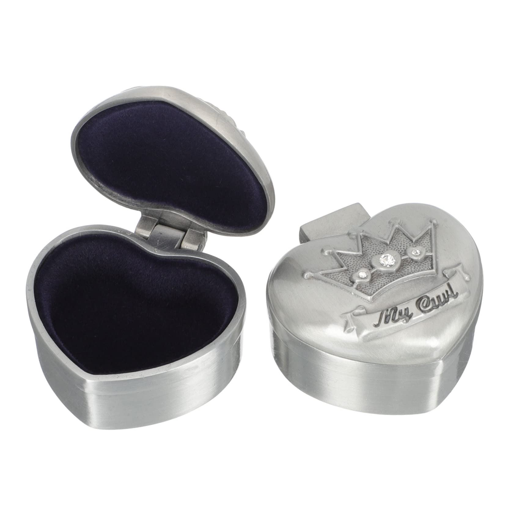 VICASKY 4 Pack Tooth Fairy Keepsake Box - Silver Zinc Alloy Mini Crowns for Baby Teeth Storage | First Tooth Loss Memory Box for Kids, Baby Shower Gift & Childhood Mementos