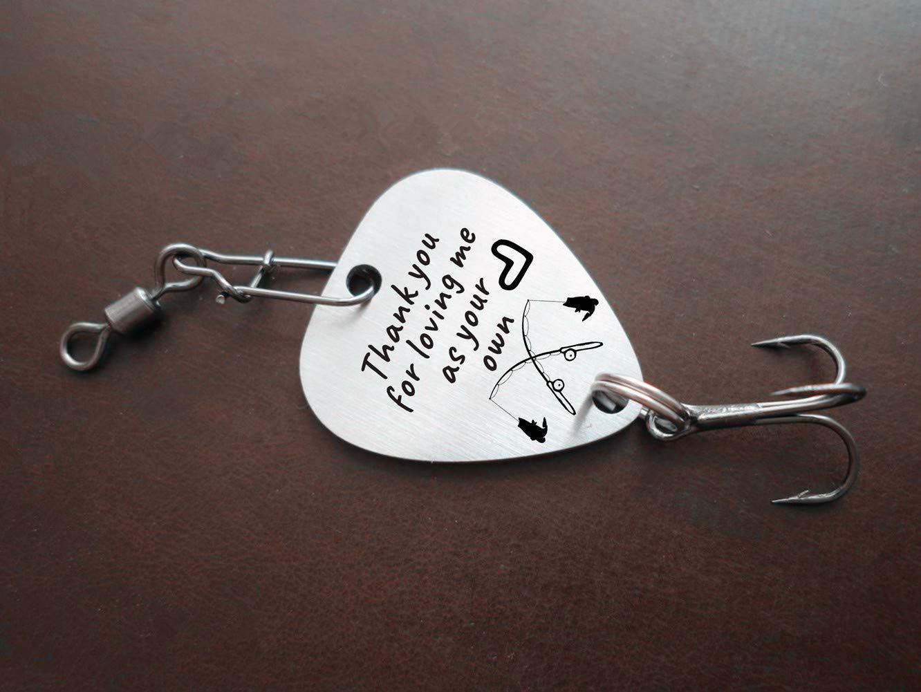 Stainless Steel Fishing Lure Gift for Stepdad - Thoughtful Thank You Present from Daughter or Son | Perfect for Father's Day, Birthday & Fishing Trips
