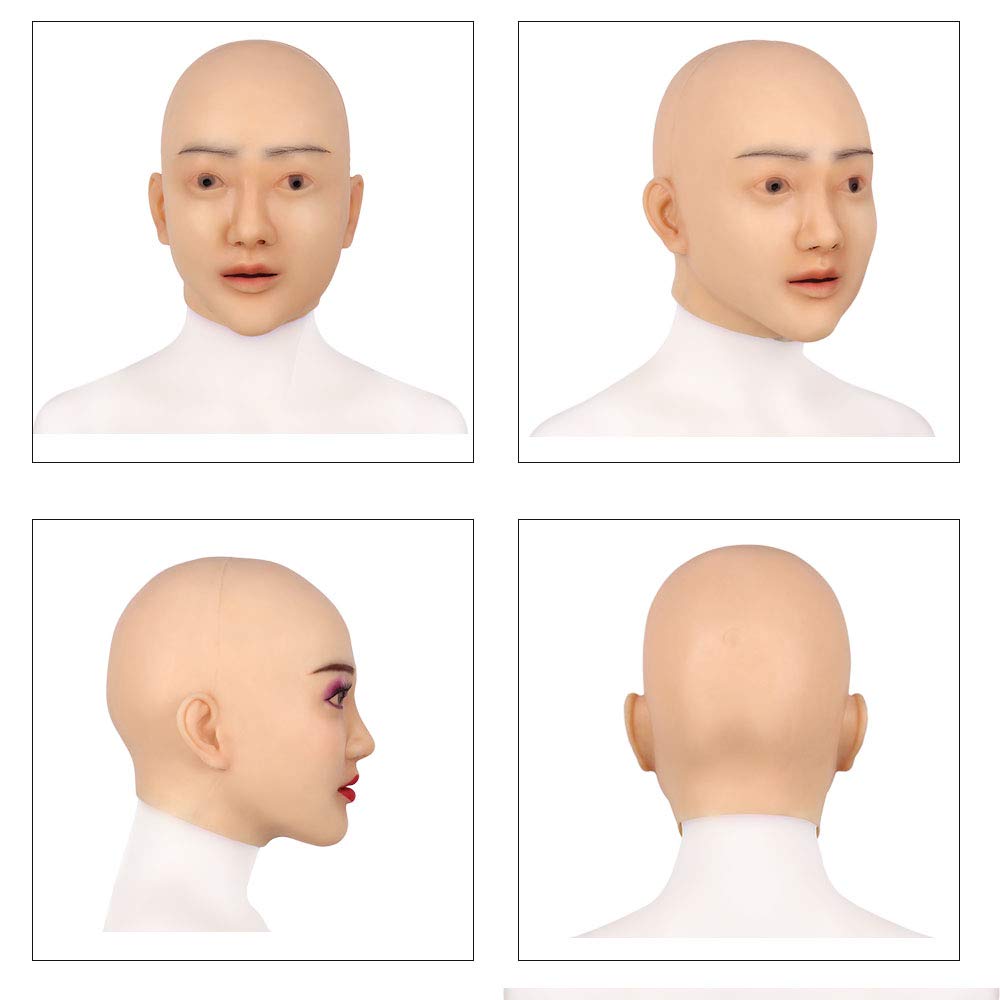 Realistic Silicone Crossdresser Head Mask - Handmade Transgender Cosplay Costume for Halloween & Masquerade Parties | Perfect for Drag Shows, Themed Events and Costume Contests