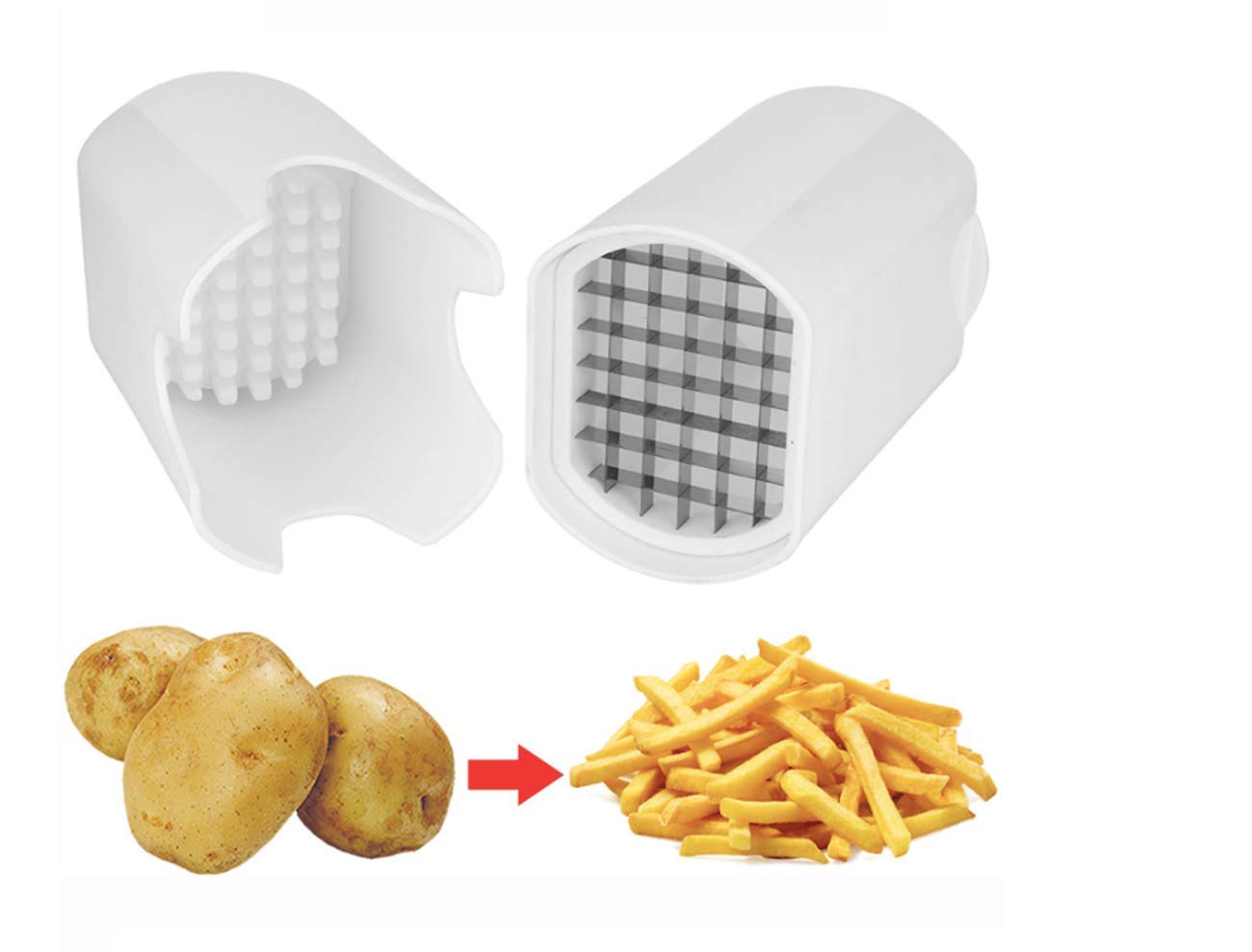 Stainless Steel Manual French Fry Press Cutter - Potato Slicer for Perfect Homemade Fries | Ideal for Kitchen, Restaurants & Fast Food Shops